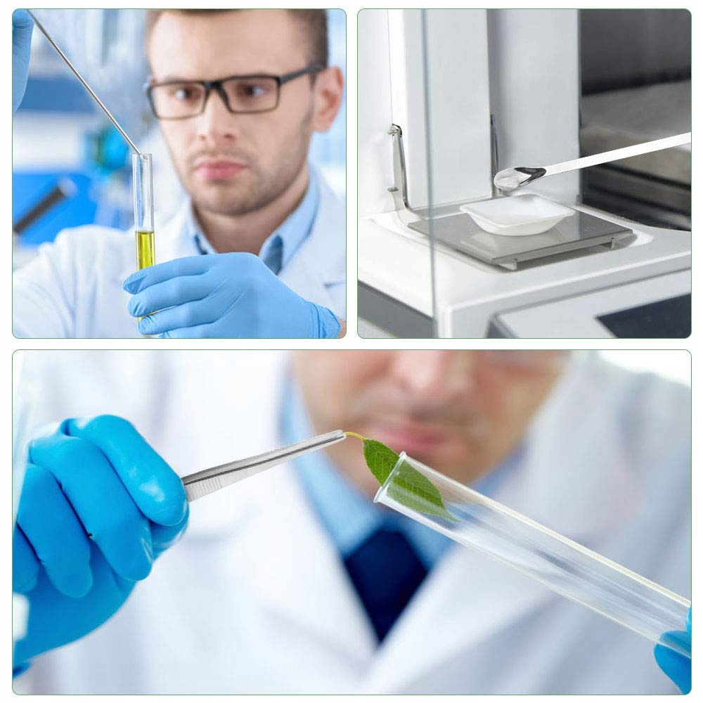 LABORATORINĖS MENTELĖS 18 Vnt. NERŪDIJANČIO PLIENO MIKRO Šaukštelių rinkinys