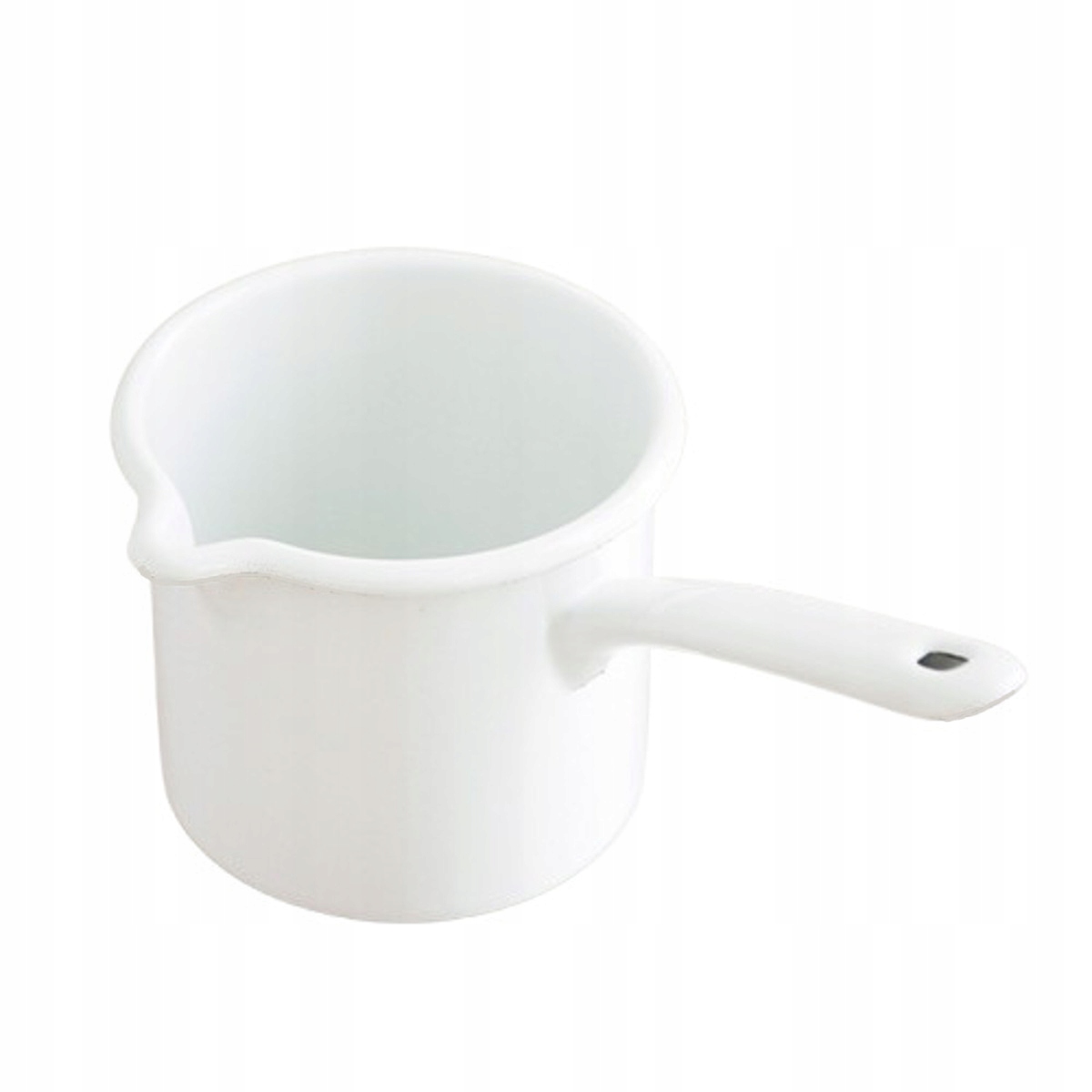 Puodas 1,5 litro, aukšto plieno, mažas emaliuotas pieno puodas su rankena