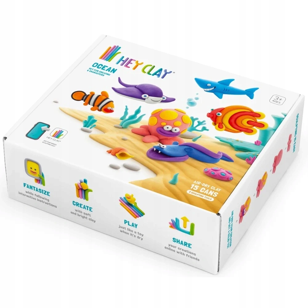 Hey Clay mega rinkinys plastilina žvėrys vandenyno su priedais TM Toys