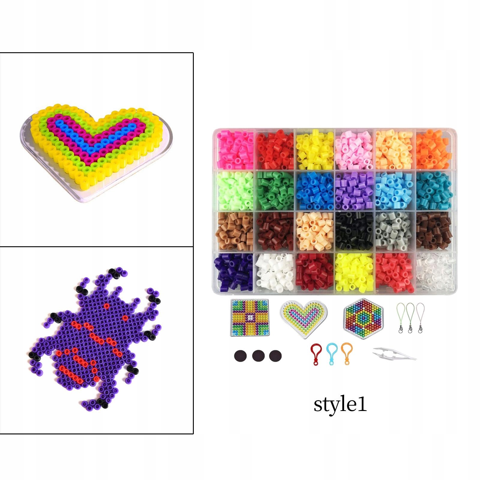 24 spalvų 5 mm spalvingų Hama Perler saugiklių karoliukų rinkinys vaikams „pasidaryk pats“, 1 stilius