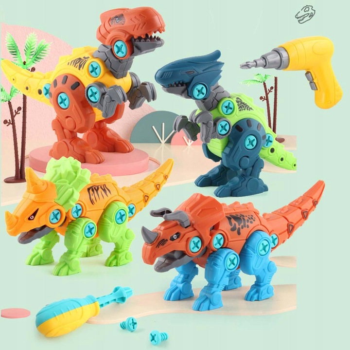 KŪRYBINIAI KONSTRUKCINIAI BLOKAI DINOZAURAI, skirti GRĄŽIMO GRĄŽŲ RINKINYS