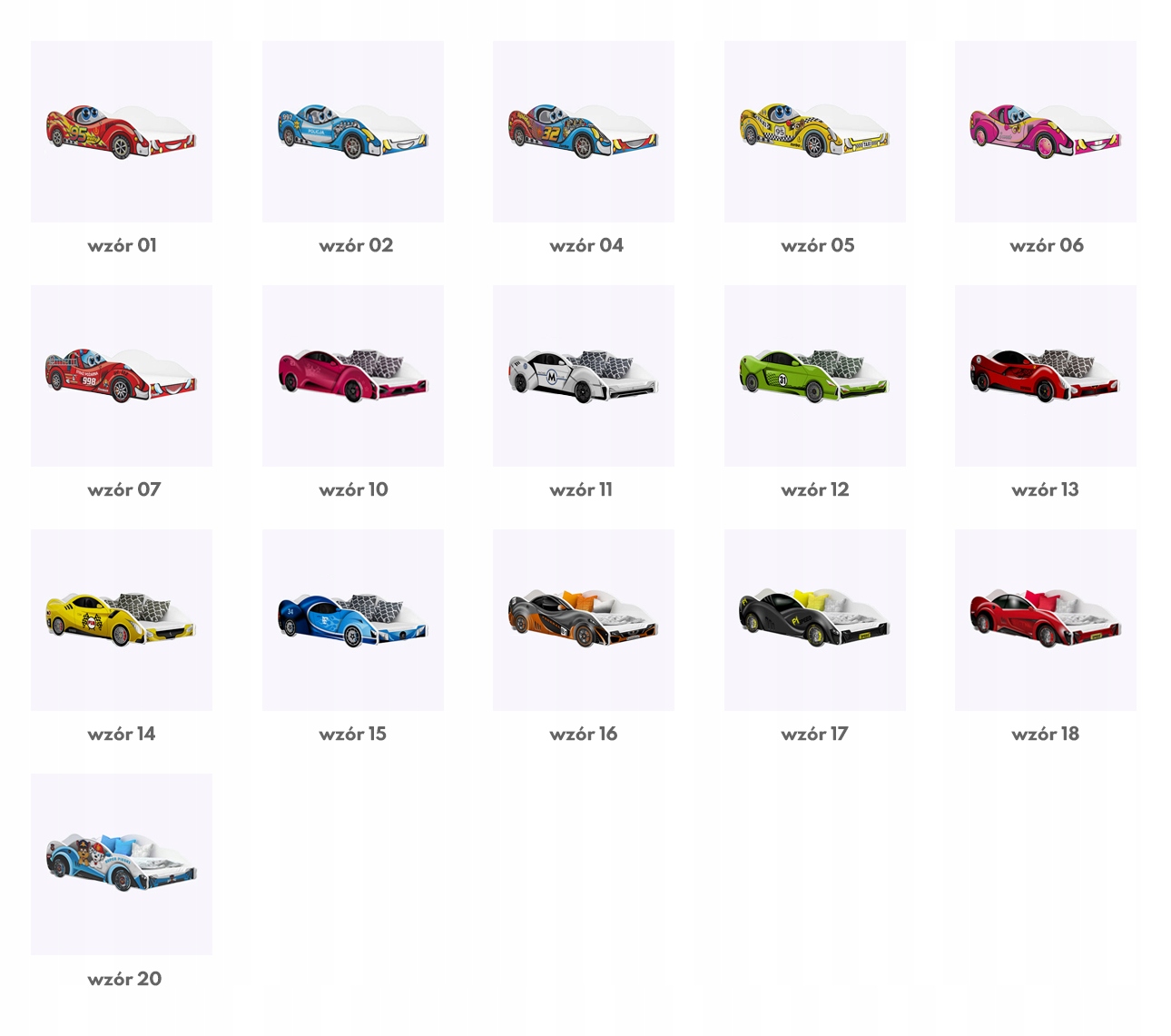 AJKmeble automobilio lova 180x90 su čiužiniu