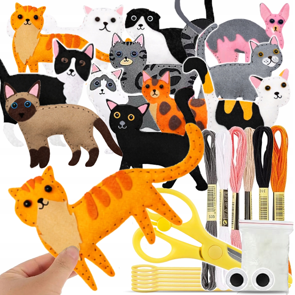VELTINIAI GYVŪNAI KATĖS, SUSIJUSI DIY KATTEN 12 VIENŲ RINKINYS VAIKAMS