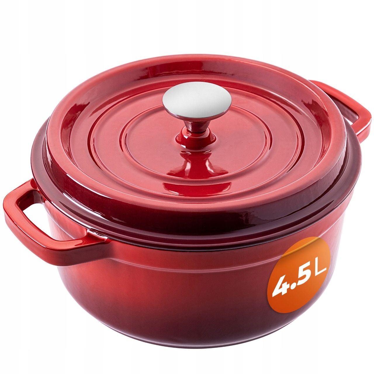 EMALINIS KETUS PUODAS 4,5 L SU DANGIU DUJINĖS DIDELIOS KROSTELĖS 23 cm