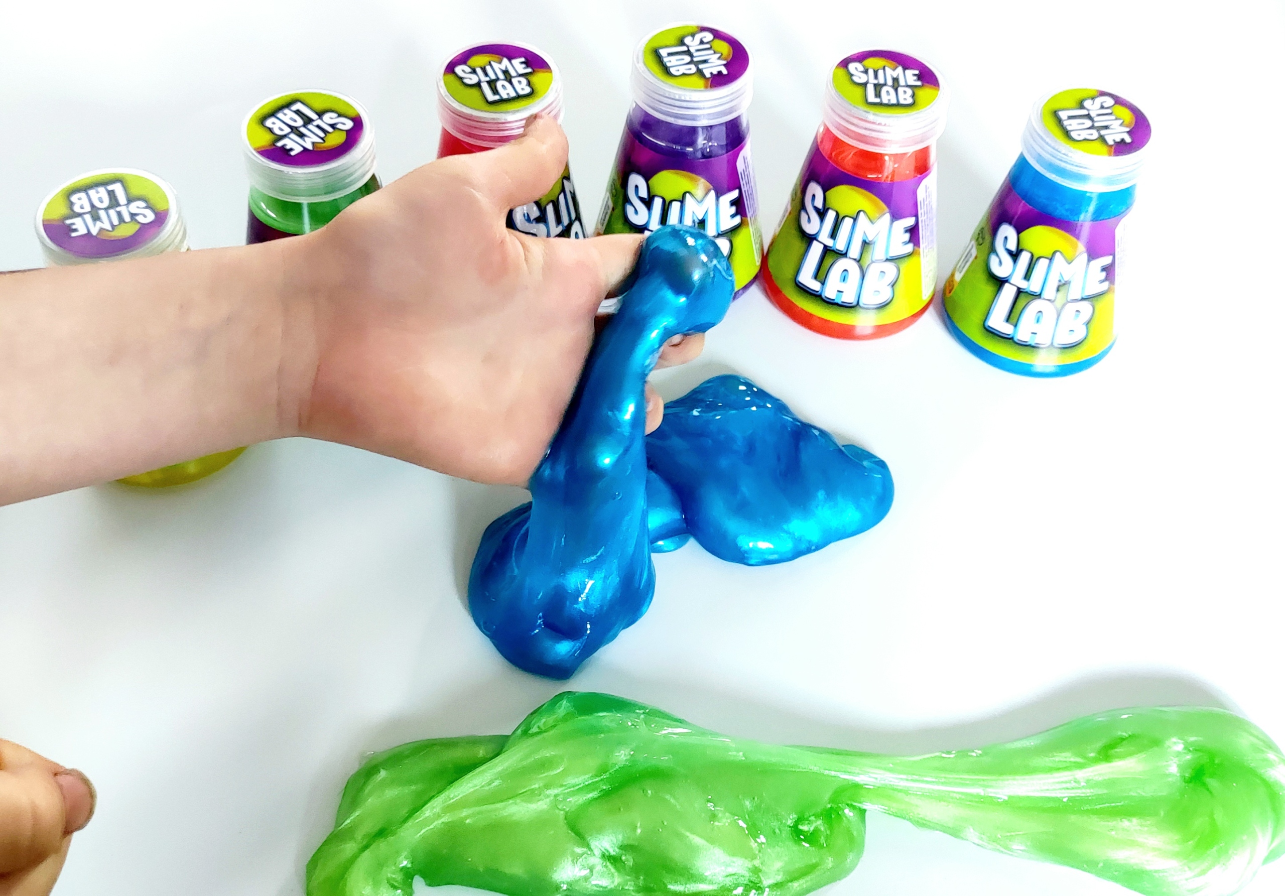 SENSORY MASS vaikams SLIME LAB blizgesys dėžutėje, 1 vnt, įvairių spalvų