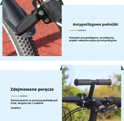 VAIKŲ DVIRAČIO KĖDYČIŲ RINKINYS PRIEKINIO RĖMO SAUGUMO BALNUI