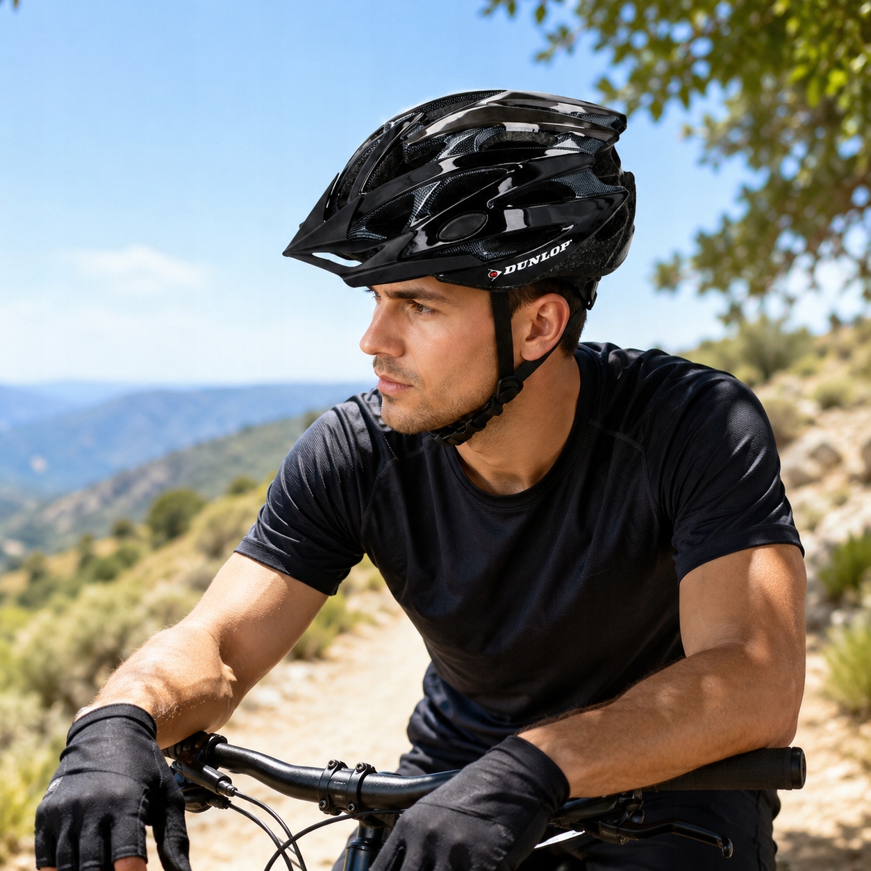 Dunlop reguliuojamas MTB paspirtuko dviračio šalmas juodas dydis M 55-58 CM