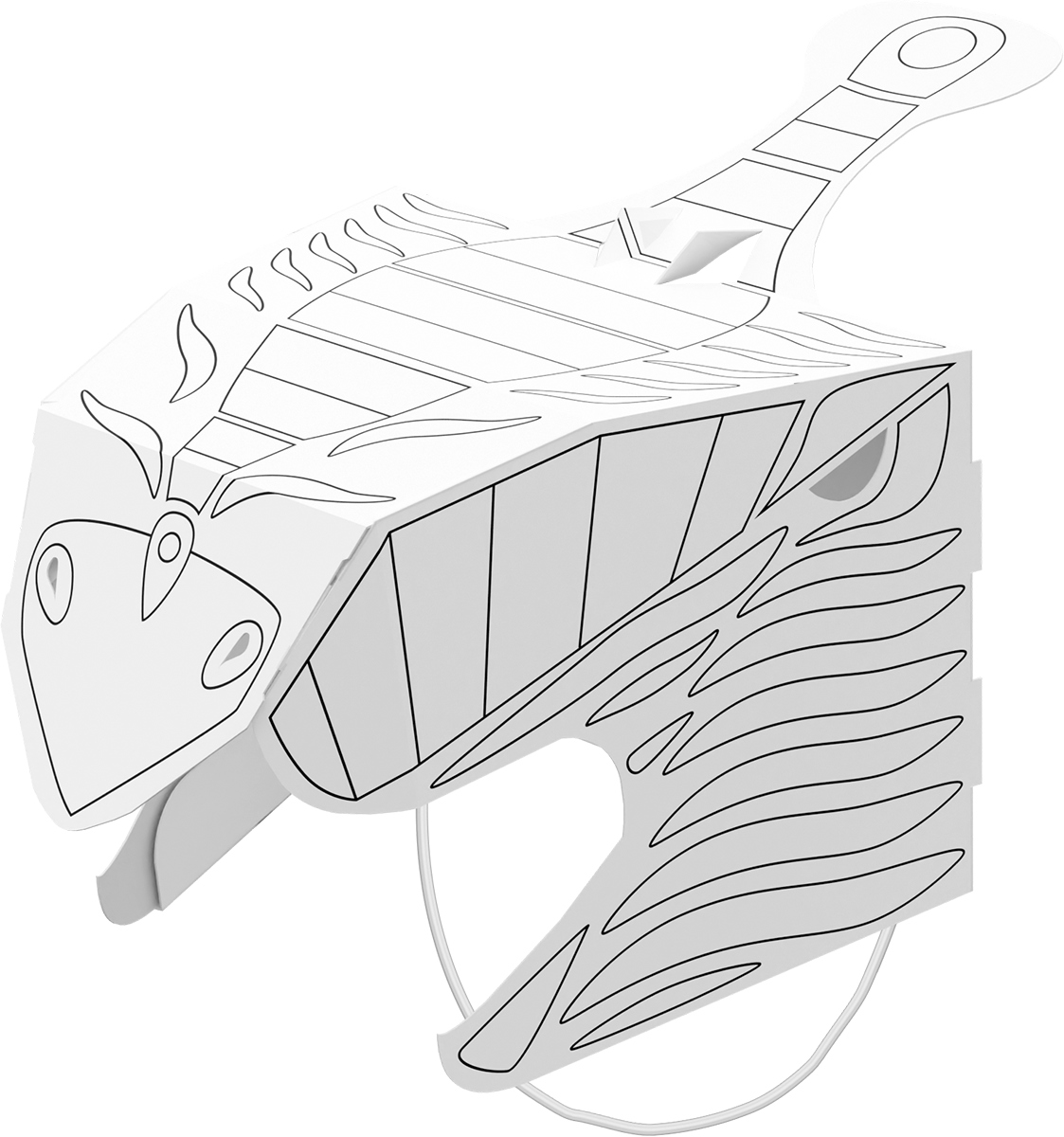3D Parasaurolophus dinozaurų kaukė