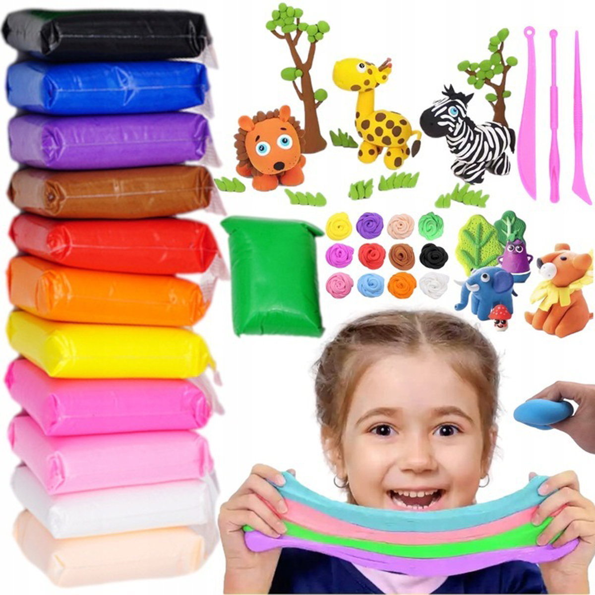12x FOAM MAGICAL CAY SENSORY POLYMER CLAY RINKINYS