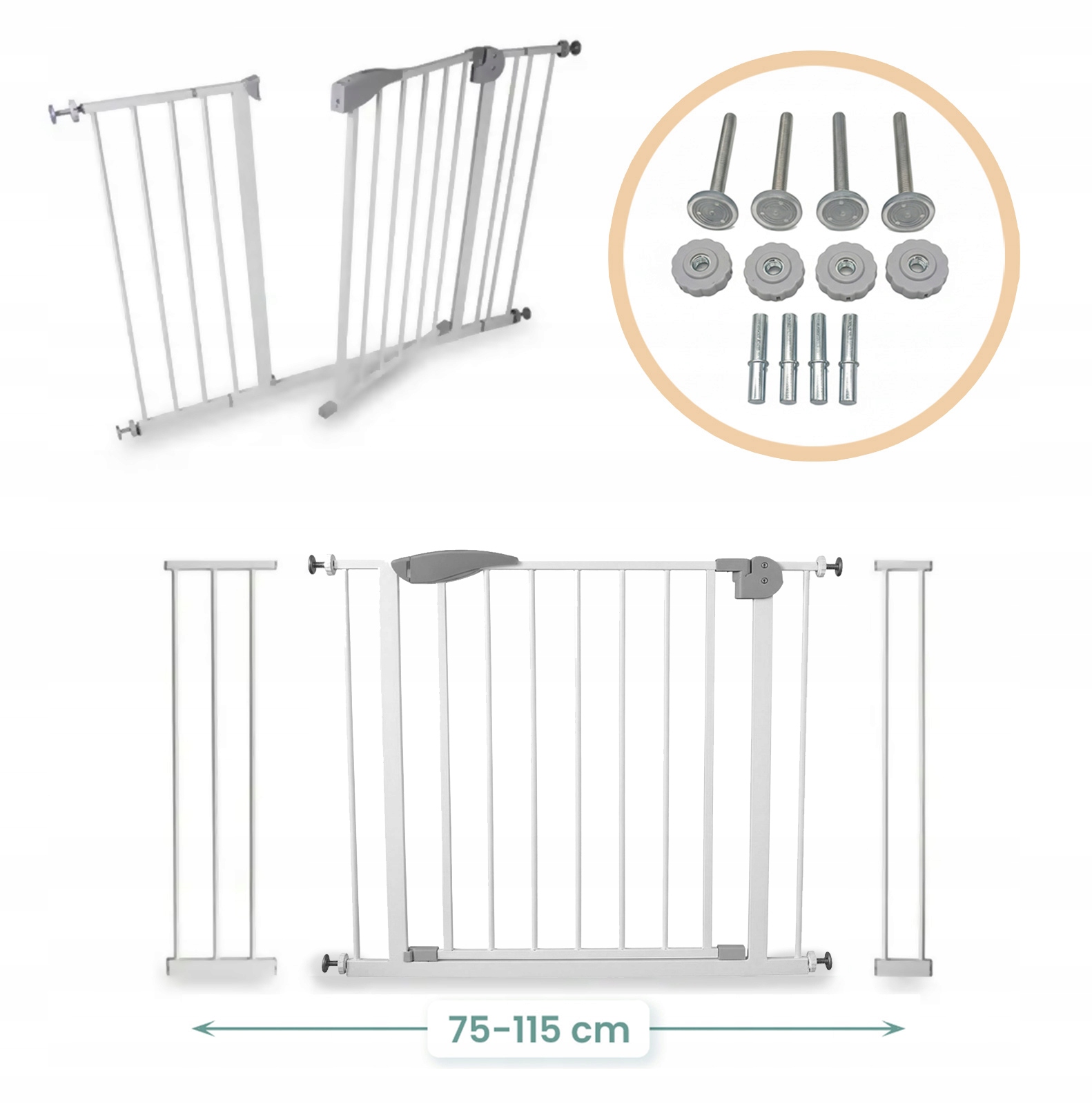 SEVERNO Kids apsauginė barjerka schodams 75-115 cm