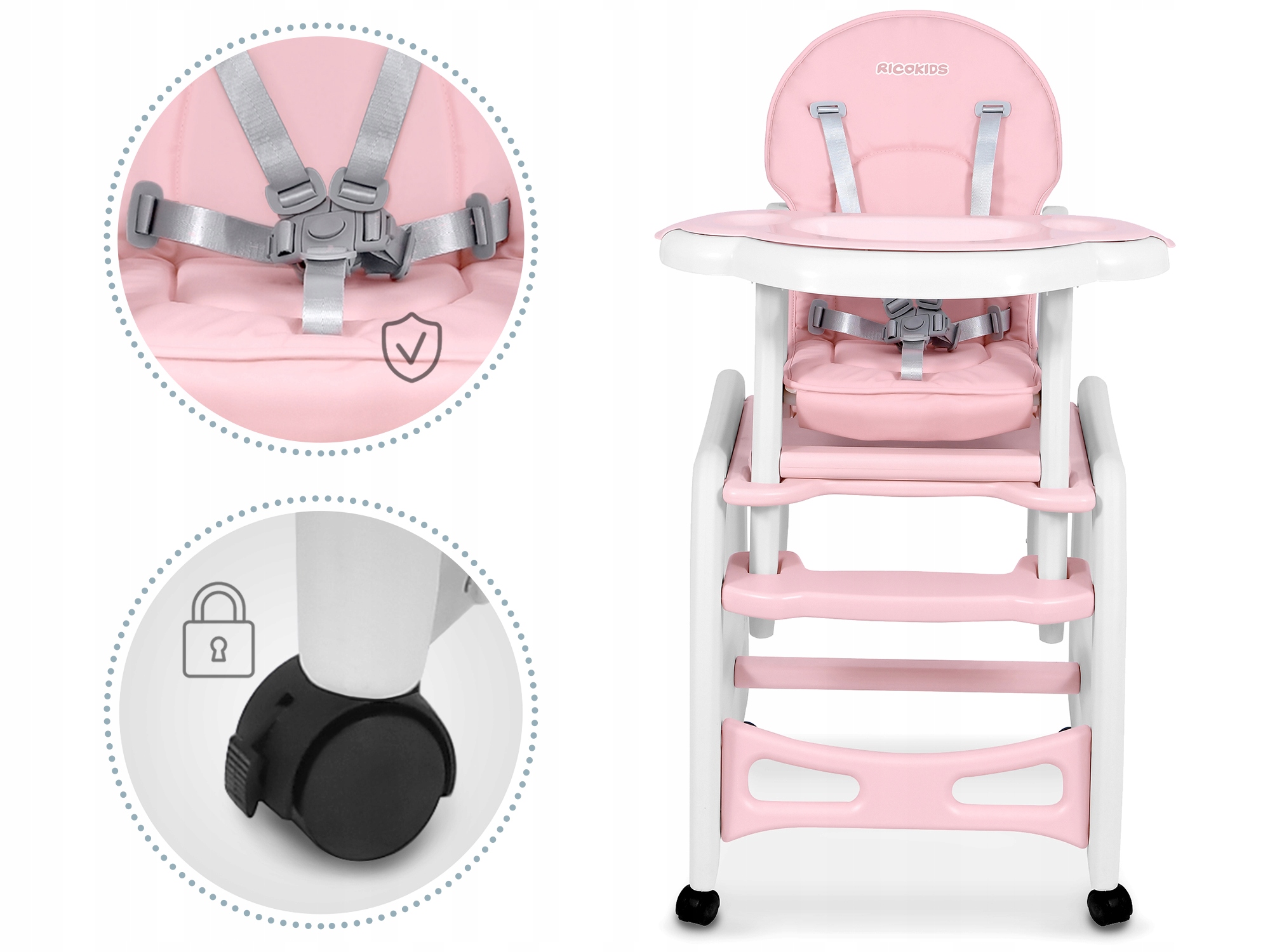RicoKids Sinco maitinimo kėdutė su šliniaku