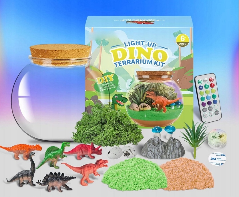 LED kreatyvinis rinkinys dinozauro naktinė lempa