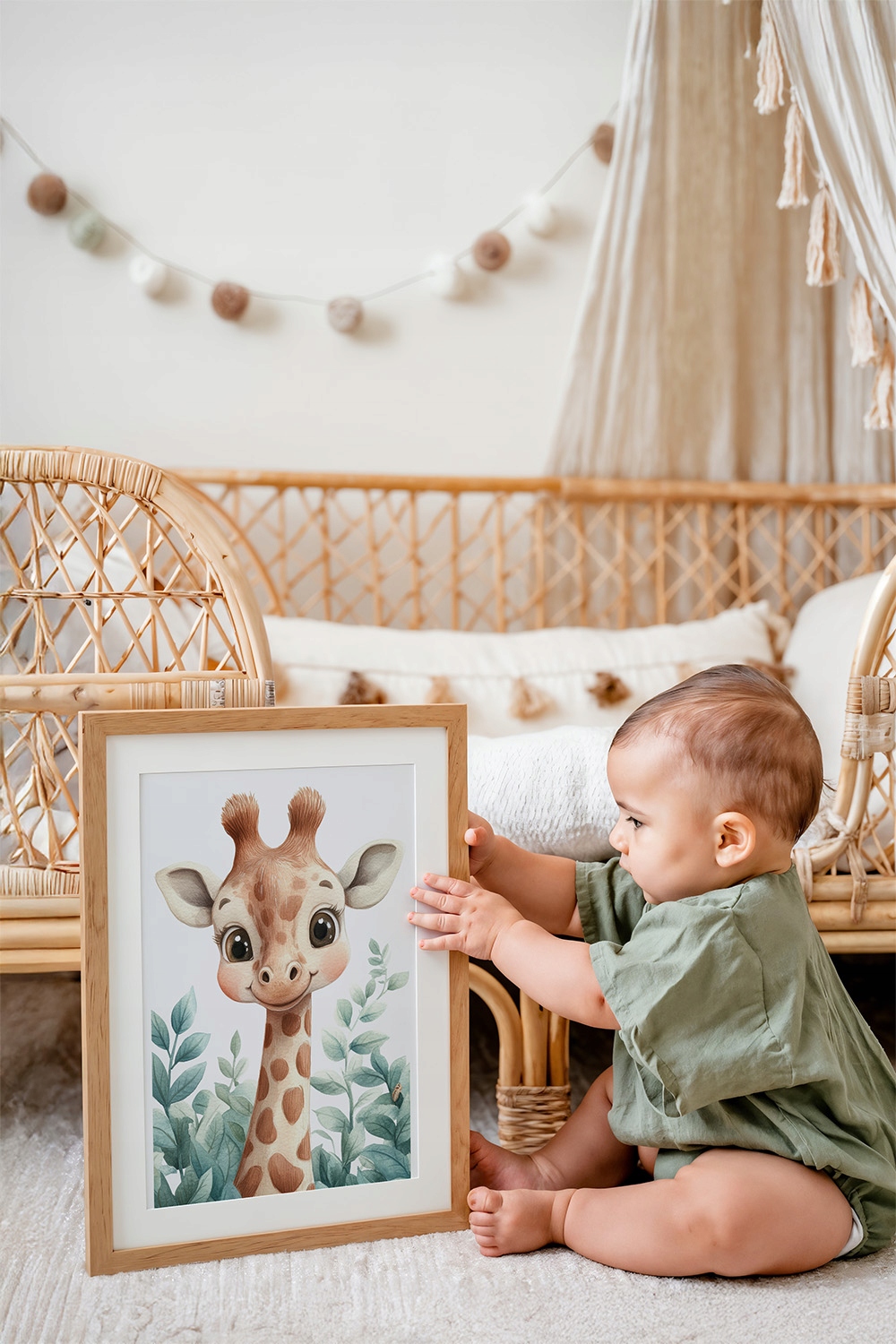Safari vaikų kambario plakatai 30x40 cm Gyvūnai Rinkinys 3 vnt.
