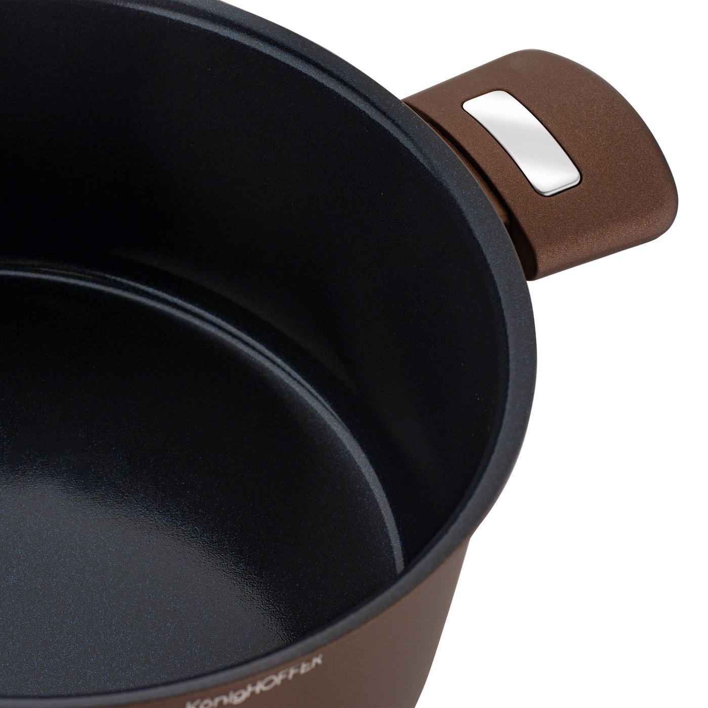KERAMINIS PUODAS su dangteliu indukcinis dujos Konighoffer Reno Brown 28cm 7l