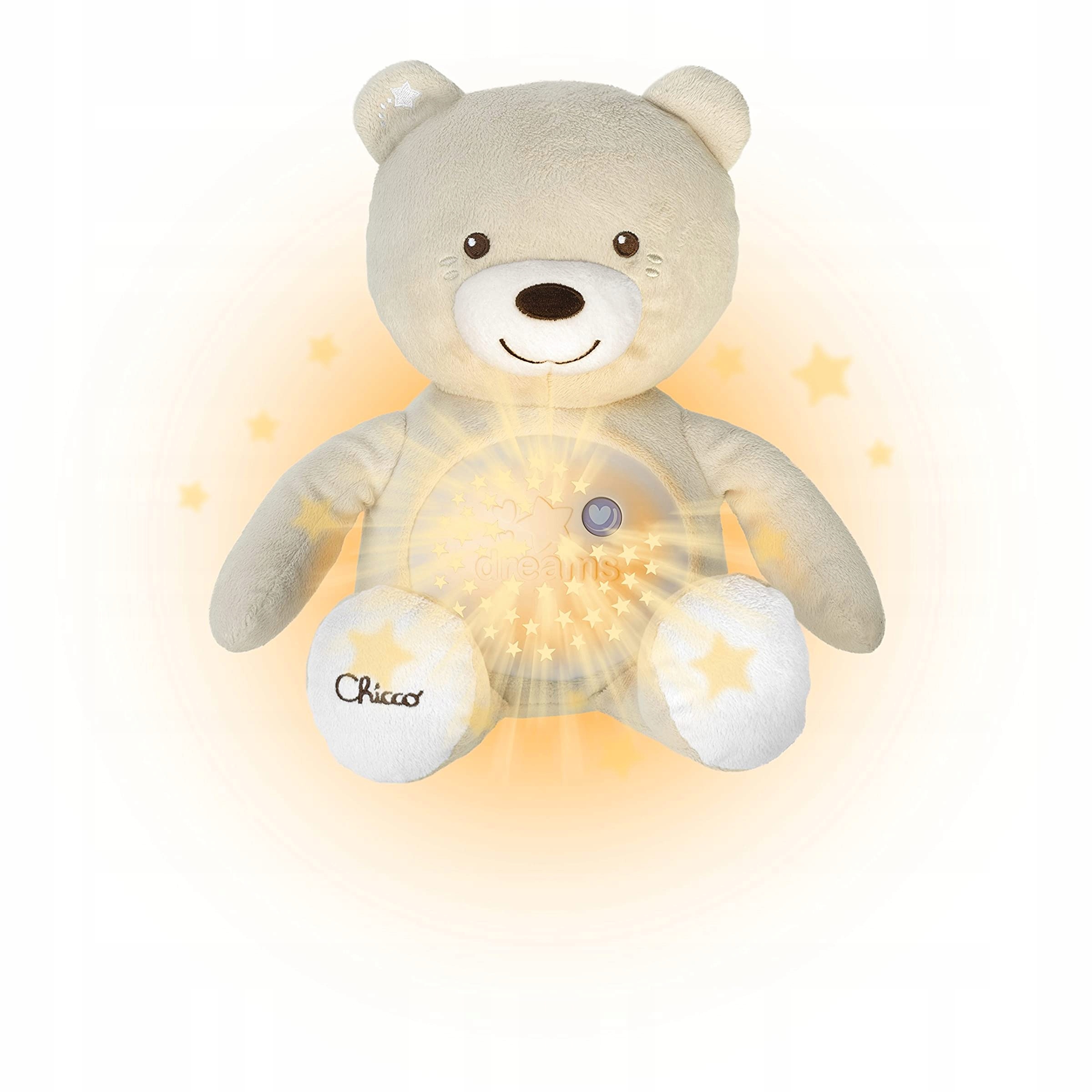 Chicco lempa Teddy meškiukas su žvaigždės projektoriumi - smėlio spalvos