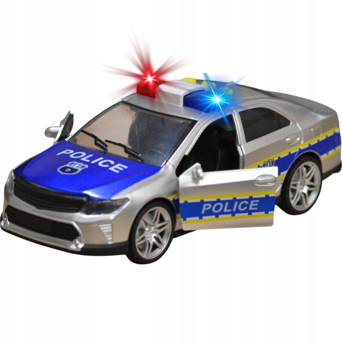 Policijos automobilis Didelis automobilis Policijos guminiai ratai su garsu ir efektais