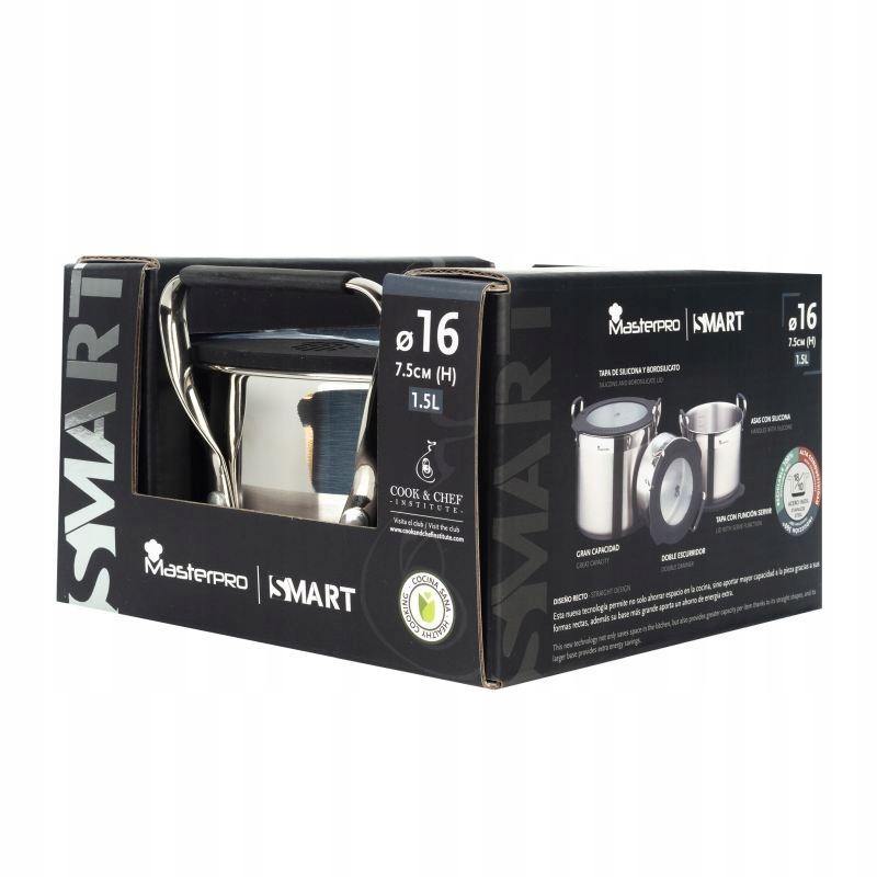TRADICINIS PUODAS 16 cm 1,5 l nerūdijančio plieno indukcinės dujos MasterPro