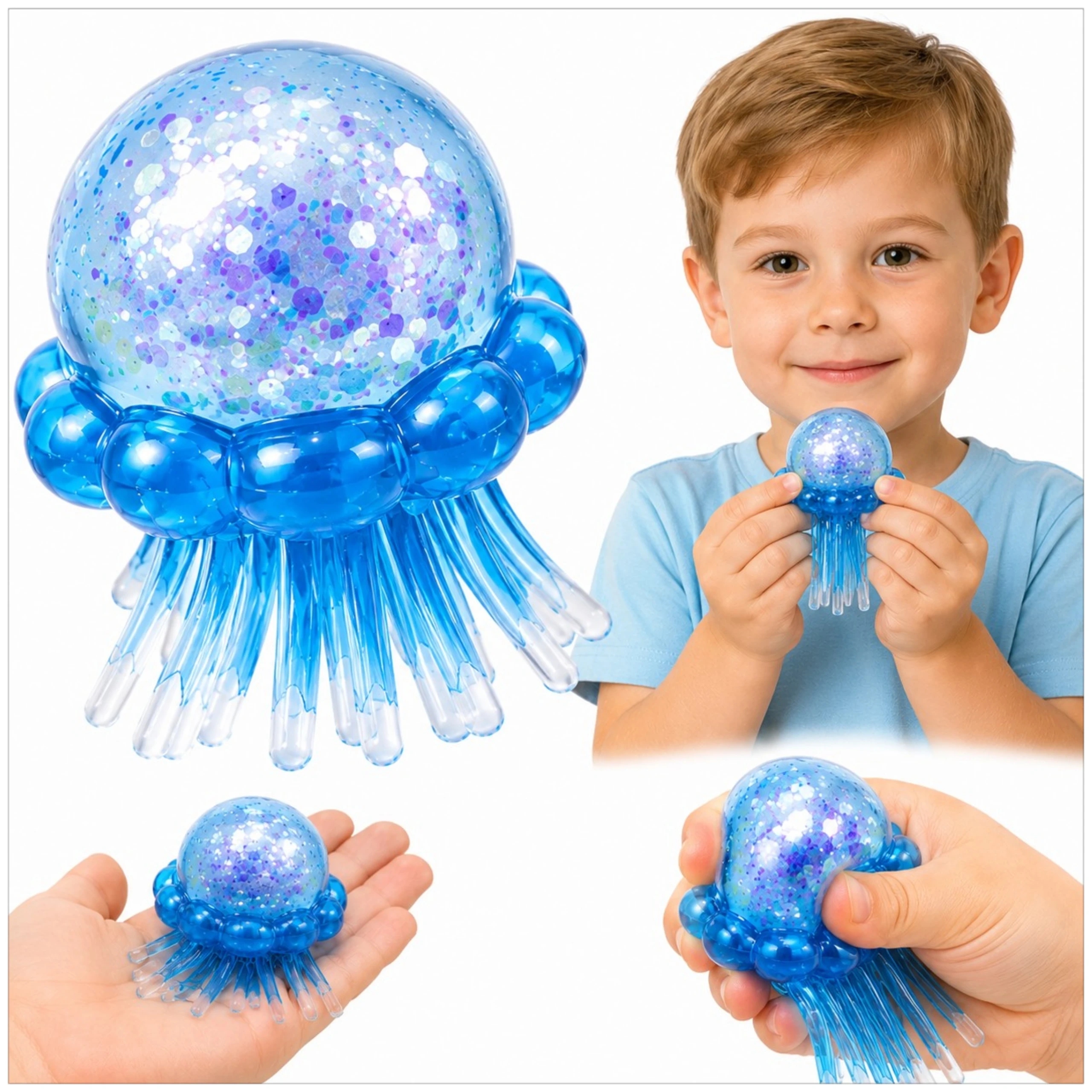 Toys antistresinis gniotek medūza su blizgučiais