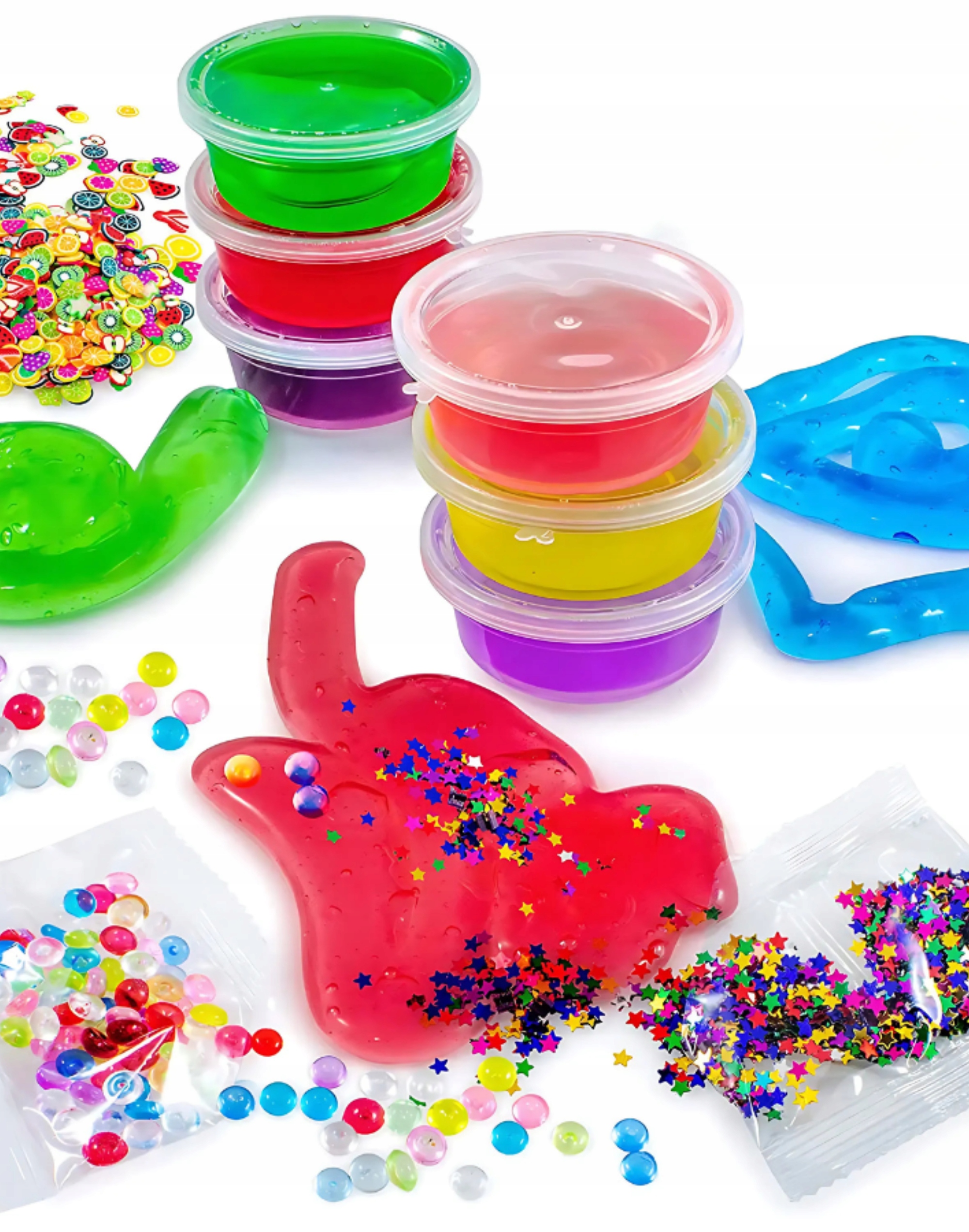 DIDELIS SLIME RINKINYS, SLIMŲ GAMYBAI VAIKAMS PLASTIKOS PASTA 120in1