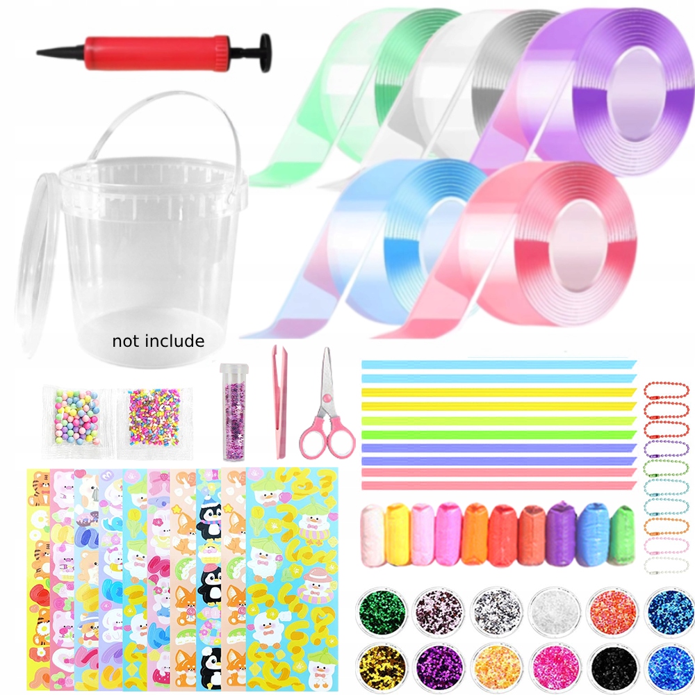 5 ROLL NANO JUOSTOS BURUBULIŲ RINKINYS BURUBULĖLIŲ PŪTIMO DIY Blow Bubble Dvipusis