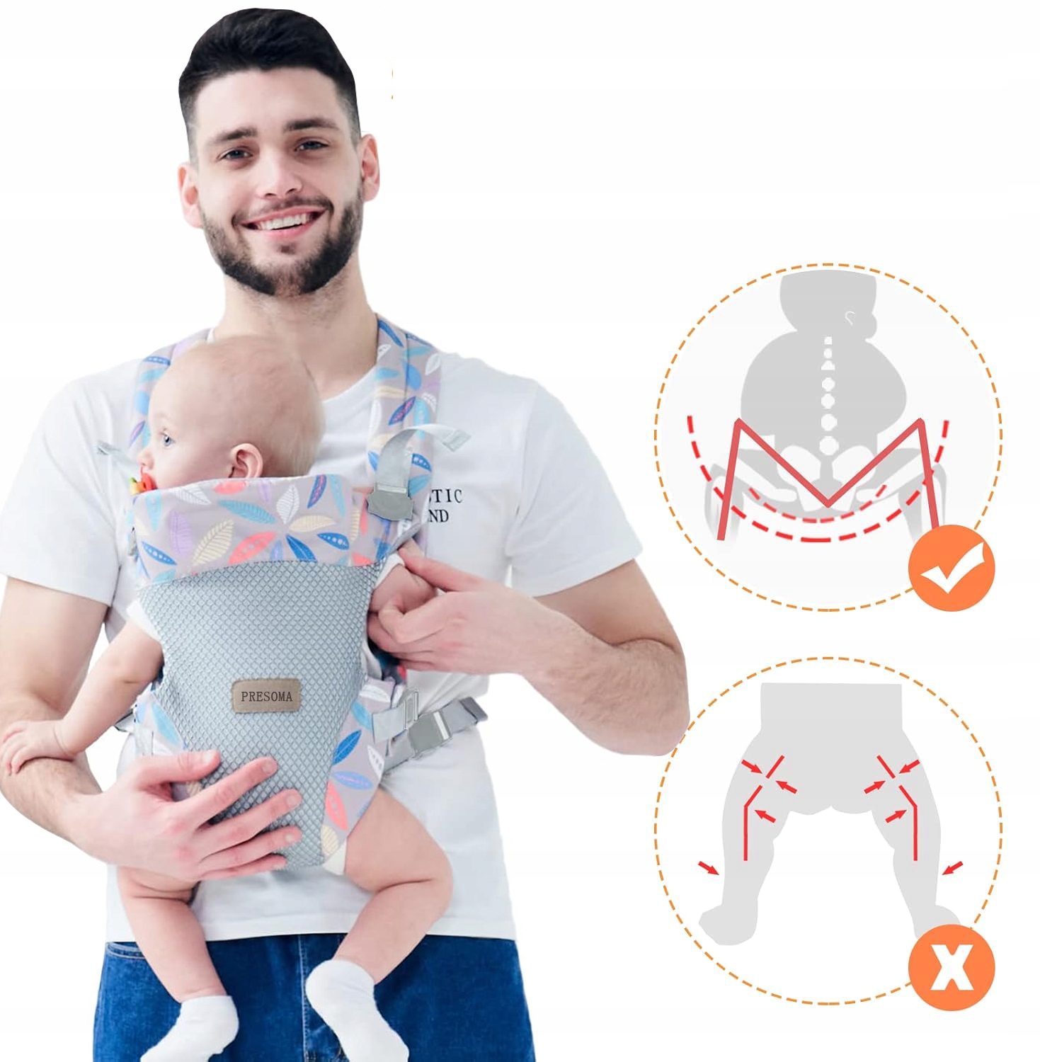 Wrap Cabrio 4 viename nešiojamasis nosidis iki 15 kg