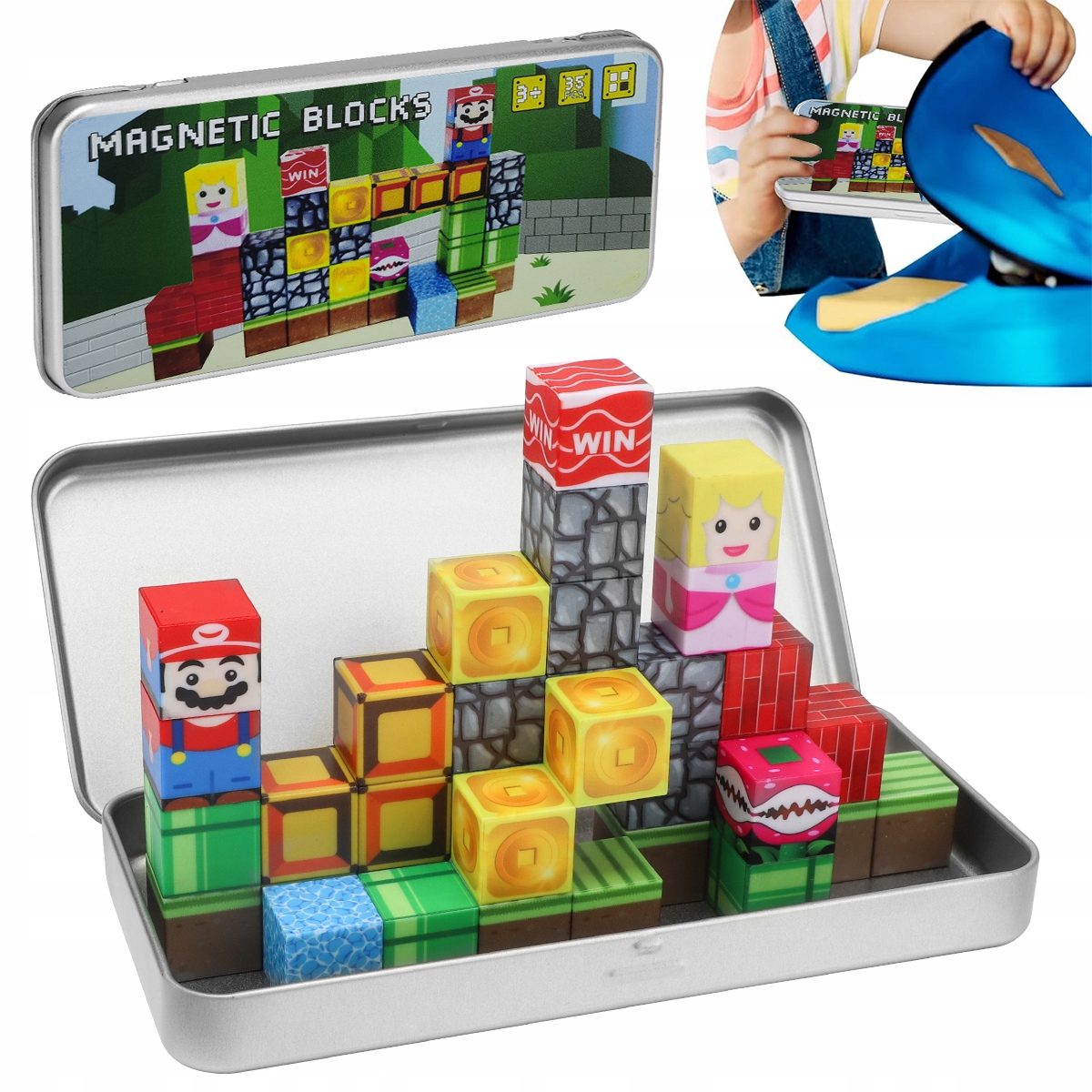 Magnetiniai 3D klockai 35 elementai kūryba