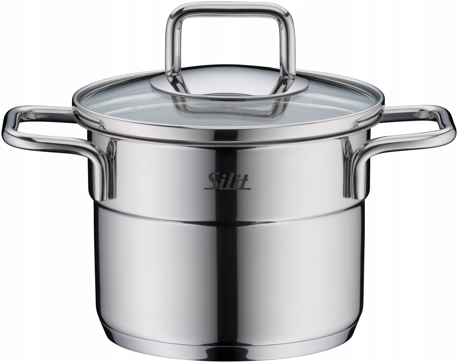 Plieninis puodas su dangčiu, aukštas, Silit Extra Cook, mažas, 12 cm, 1l, indukcinis