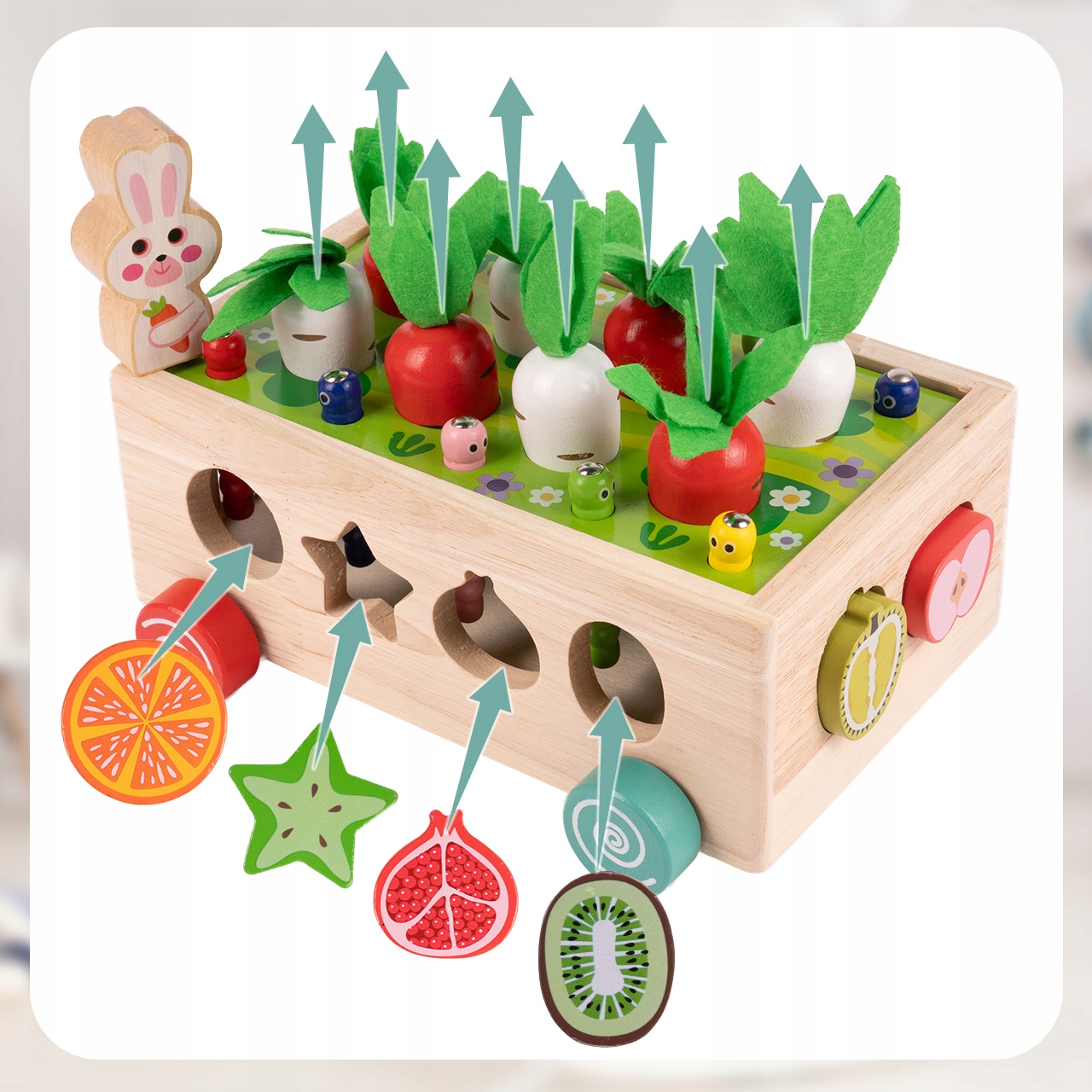 MalPlay medinė Montessori dėlionė su voleliu