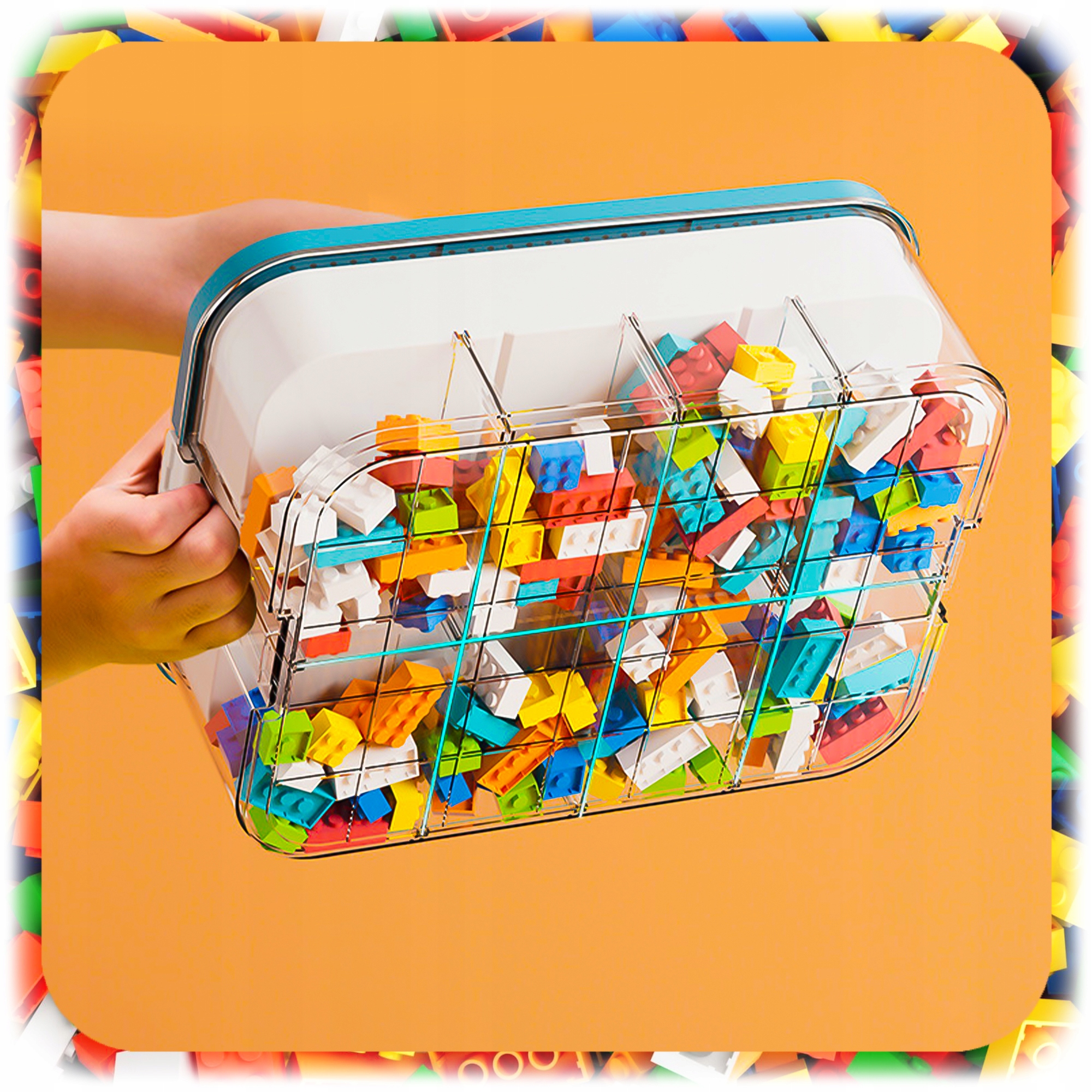 Pixel keturstakšnis Lego kaladėlių konteineris 24 l