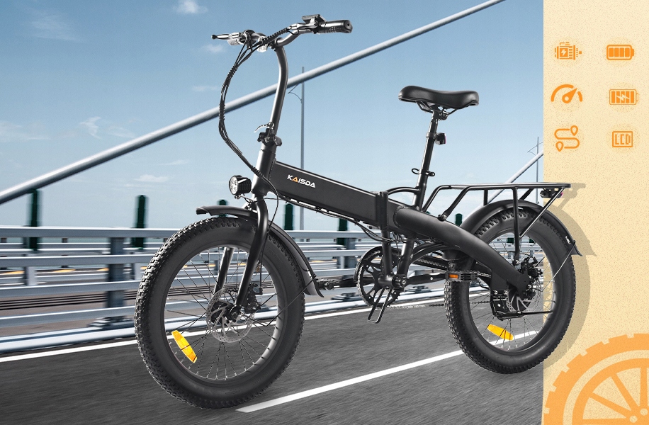 KAISDA K2C City elektrinis dviratis 250W 36V 10.4Ah 25KM/H 50KM 20"*3.0 LCD