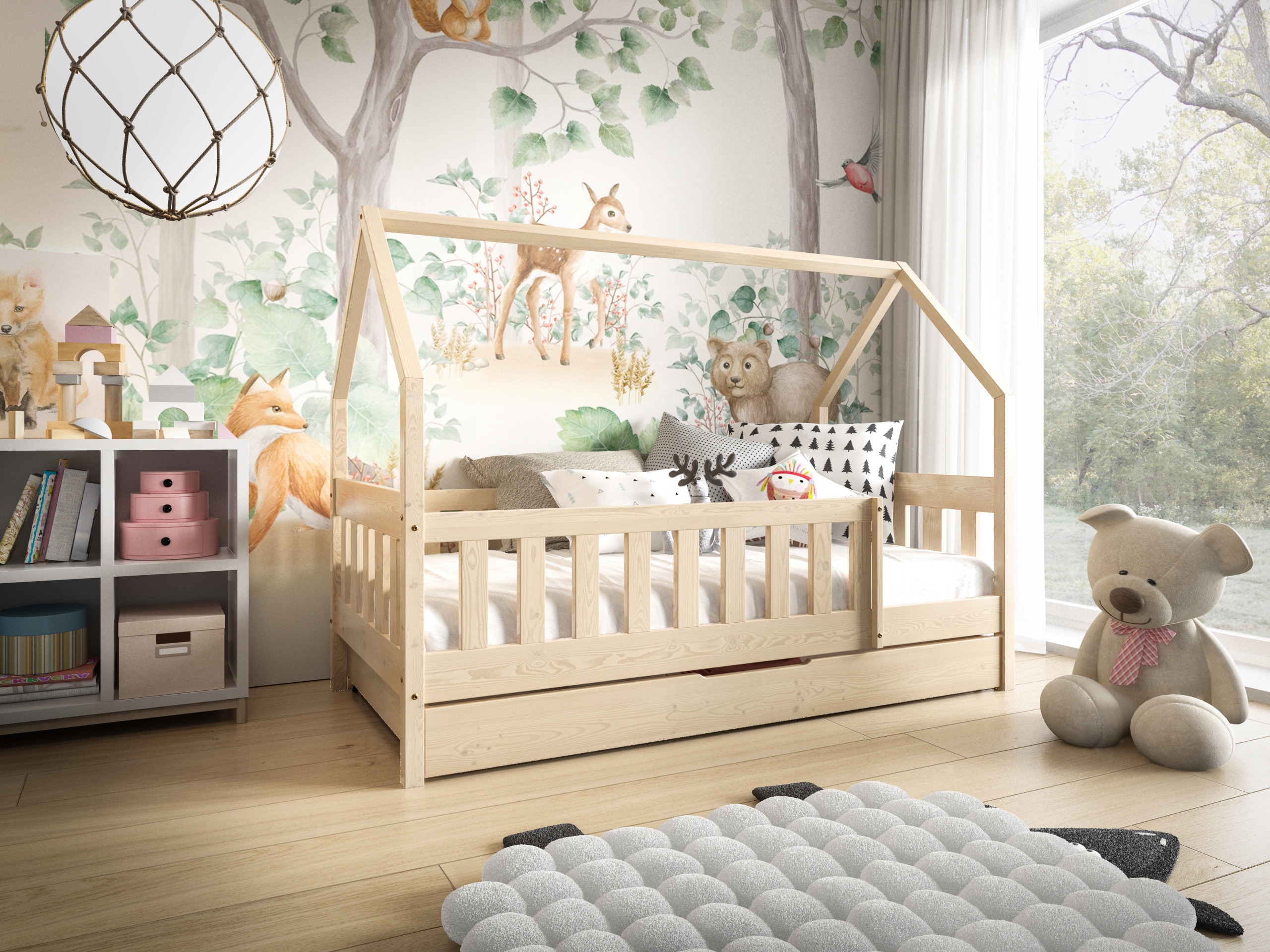 Vaikiška lova DOMEK LUNA 160x80 čiužinys su stalčiumi