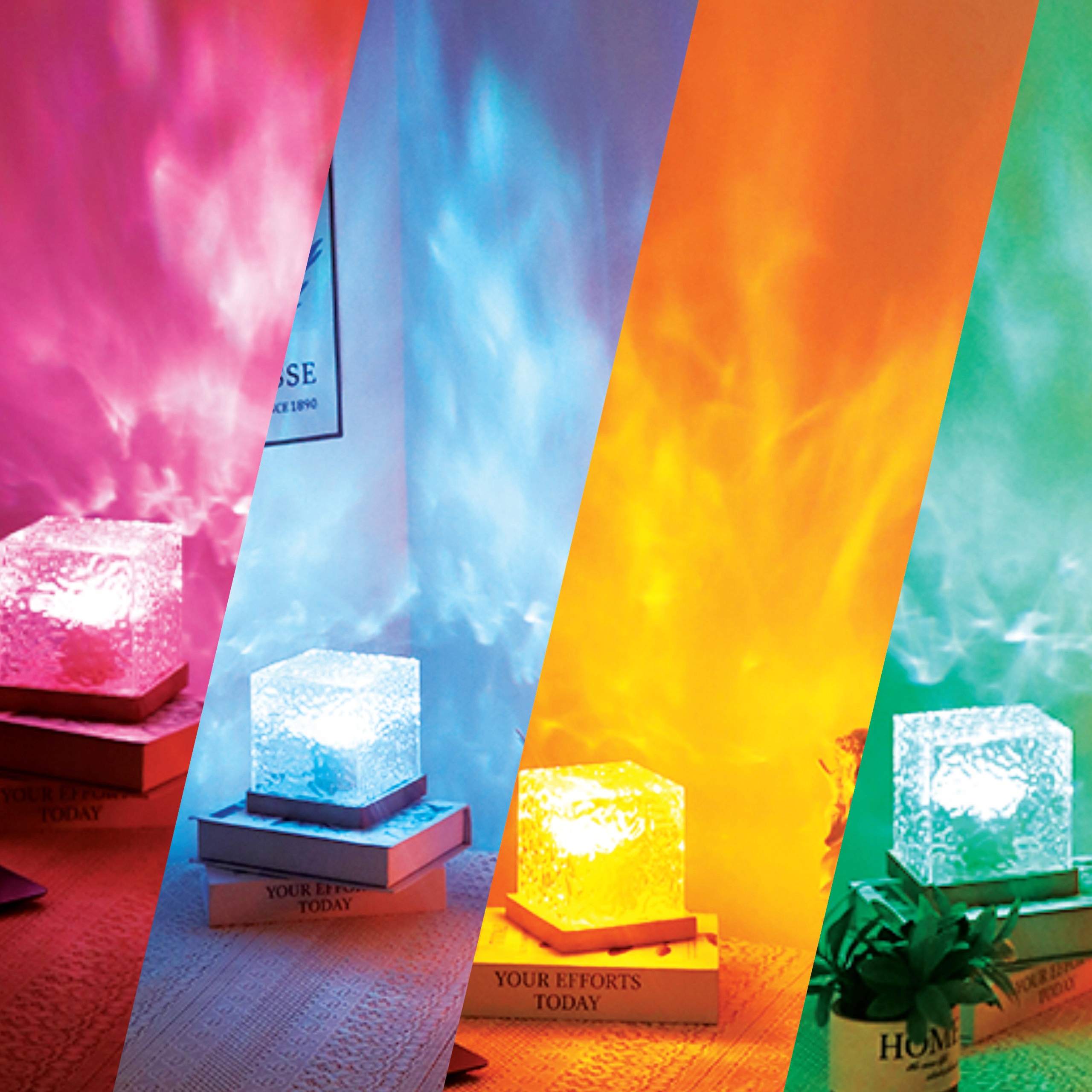 Ledlumen naktinė lempa su vandens bangomis ir RGB LED