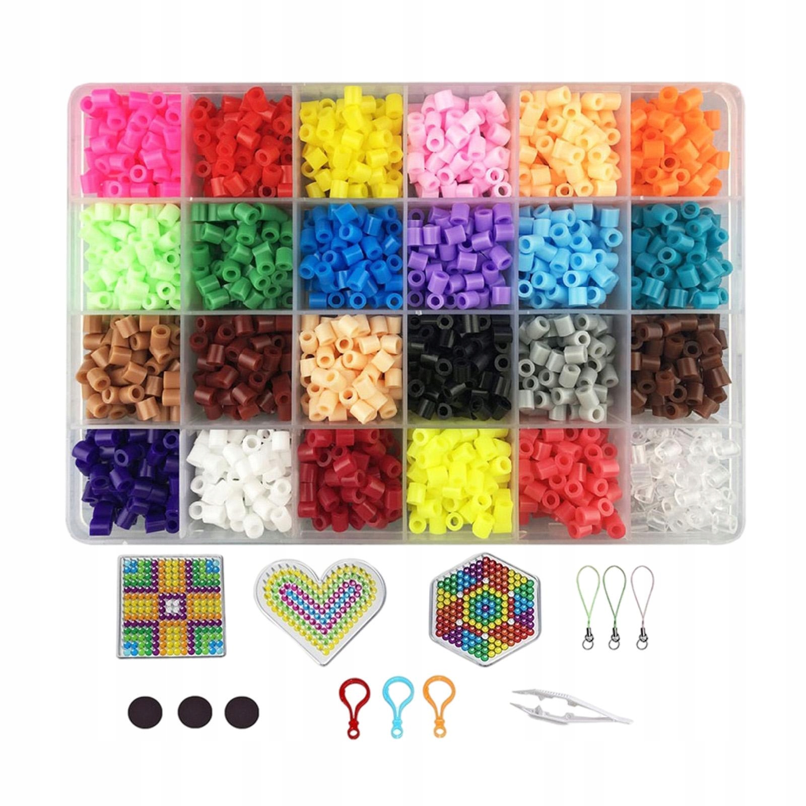 24 spalvų 5 mm spalvingų Hama Perler saugiklių karoliukų rinkinys vaikams „pasidaryk pats“, 1 stilius