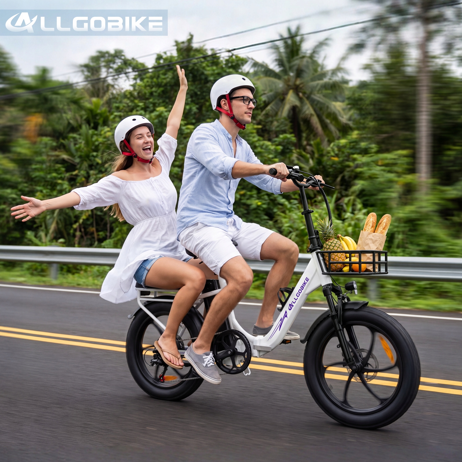 ALLGOBIKE AC20 2026 vyriškas/moteriškas elektrinis dviratis 20AH 120KM 20" 7 greičių