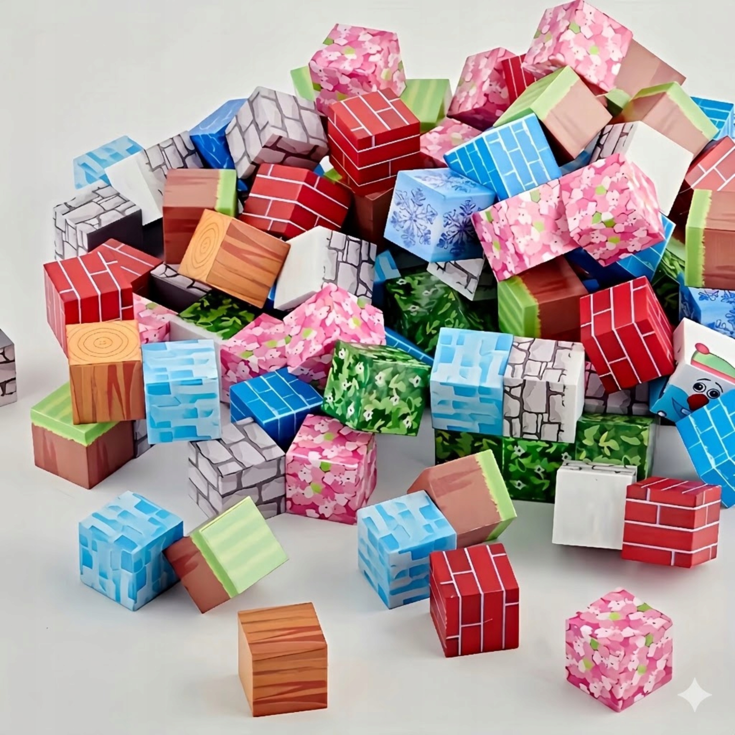 Magnetiniai 3D blokai klocki konstrukcijos kubeliai