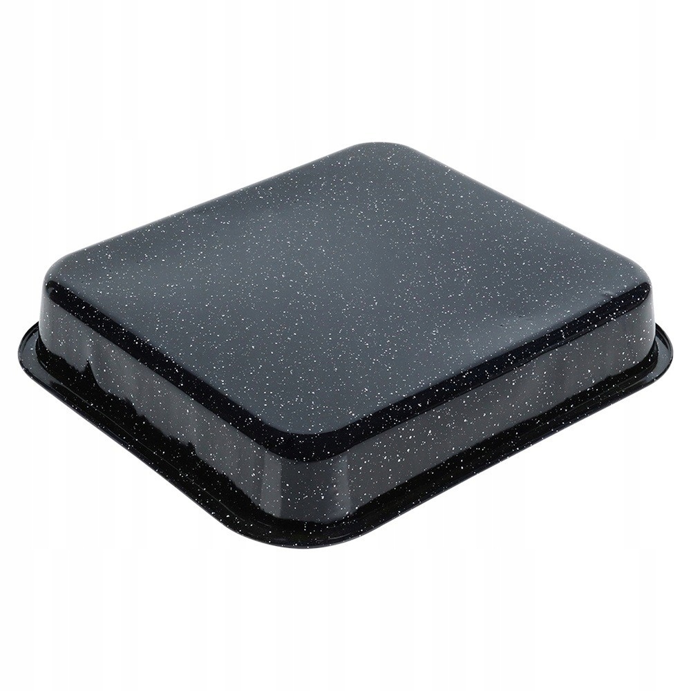 Kepimo skarda 41,5X36,5X7CM 8L JUODAS EMALINIS PLIENAS KEPIMUI