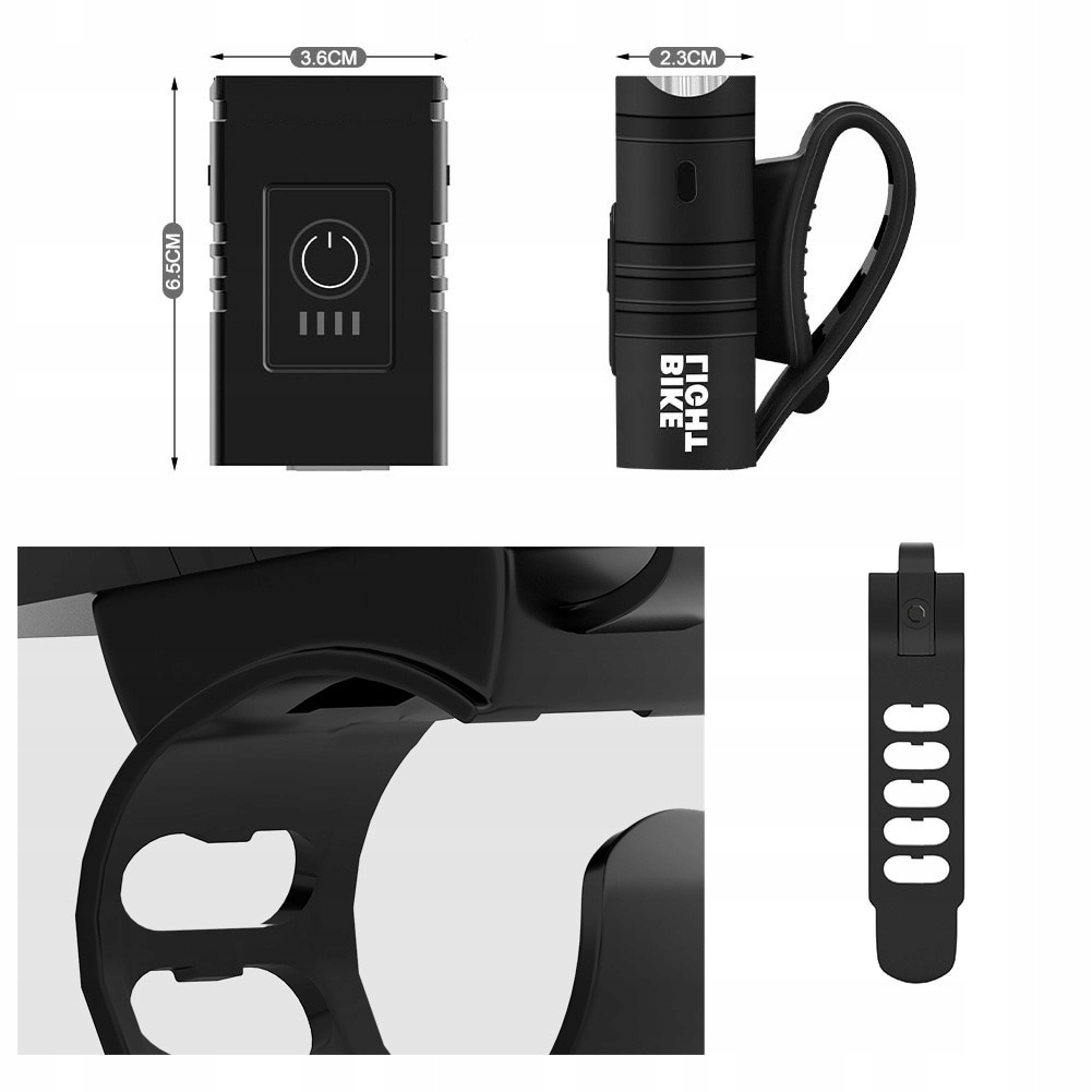 GALINGAS LED DVIRAČIO LEMPAS ACU USB PRIEKINIS + GALINIAI ALUMINIUMINIAI ŽIBINTAI