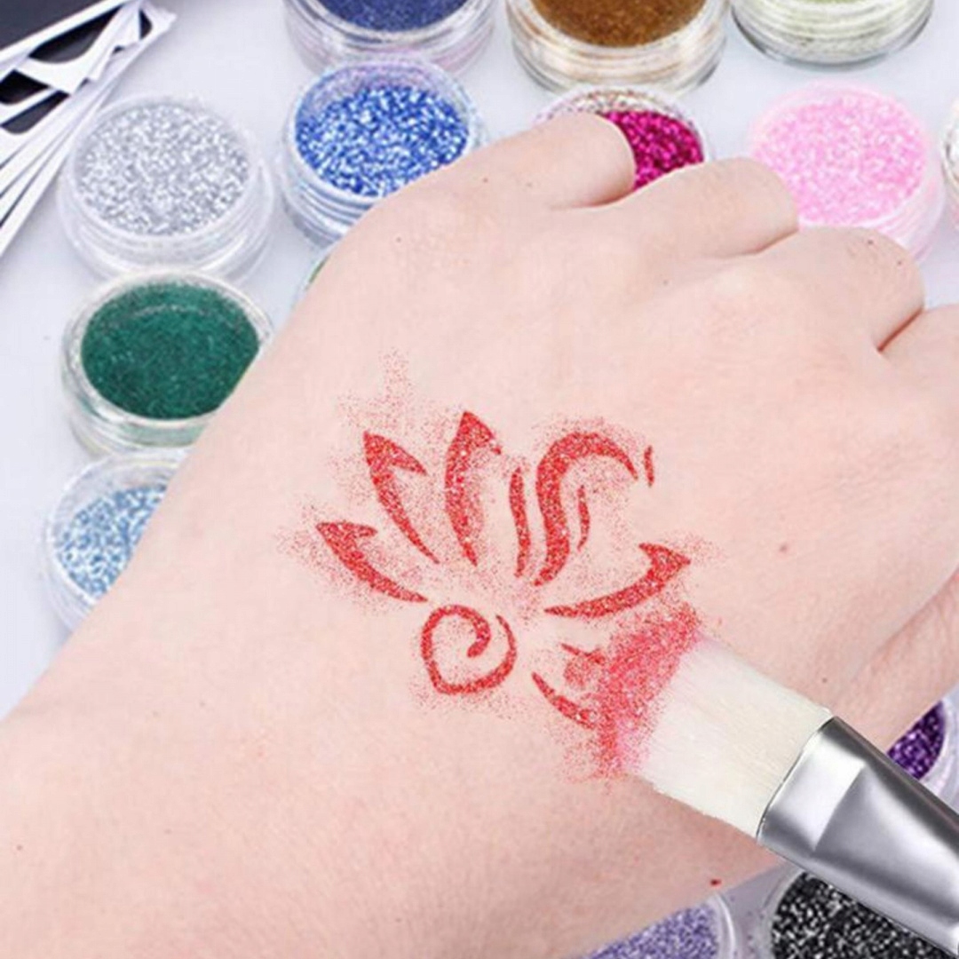 DIDELIS GLITTER TATTOO RINKINYS ŠABLONAI GLITTER TATTUOS XL VAIKAMS