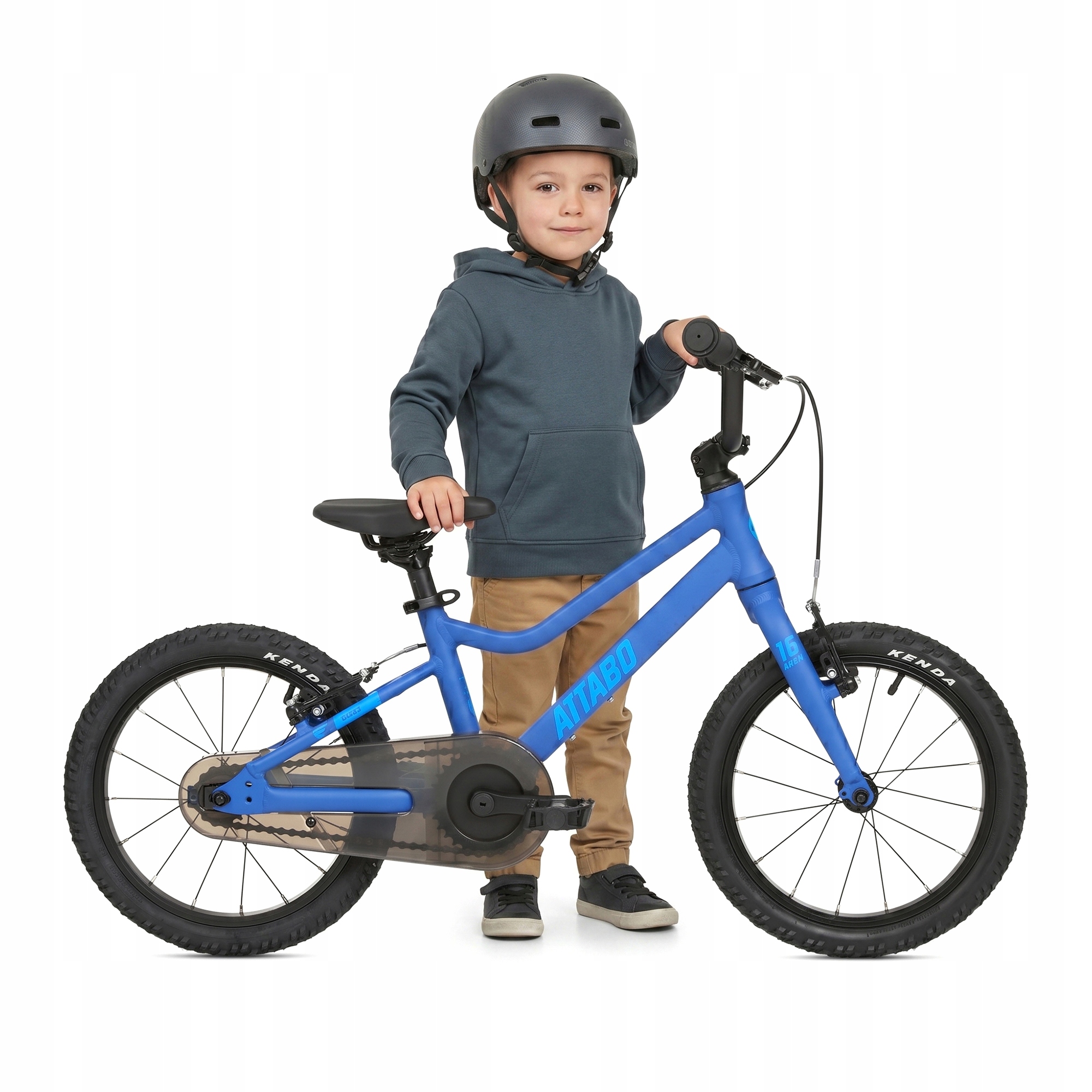 ATTABO EASE 16" vaikiškas dviratis 6,4 kg Gen 2 mėlynas LIGHT ALIUMINIO RĖMAS