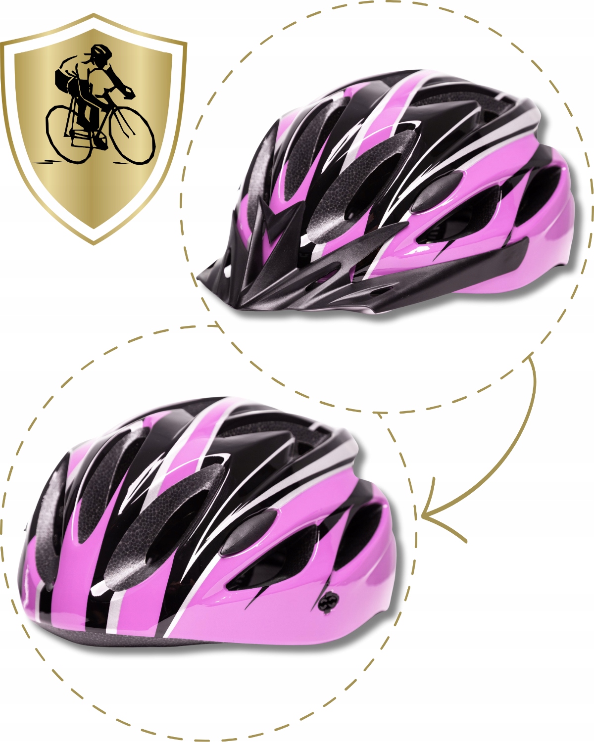 Ercole kask rowerowy damski MTB regulowany różowy