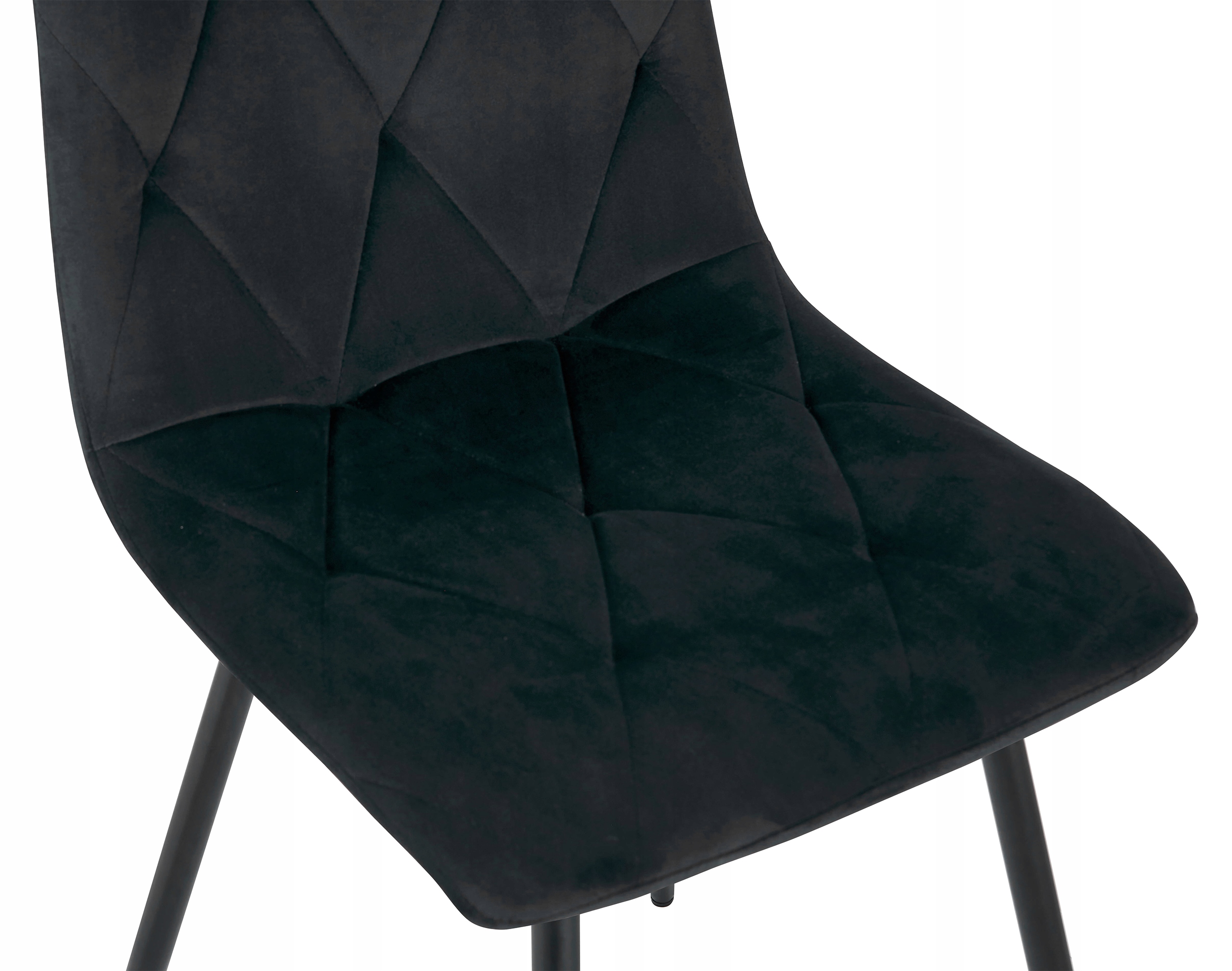 Minkšta dygsniuota KĖDĖ SVETAINE VELVET VELVET VELUR NOVA KT111 BLACK
