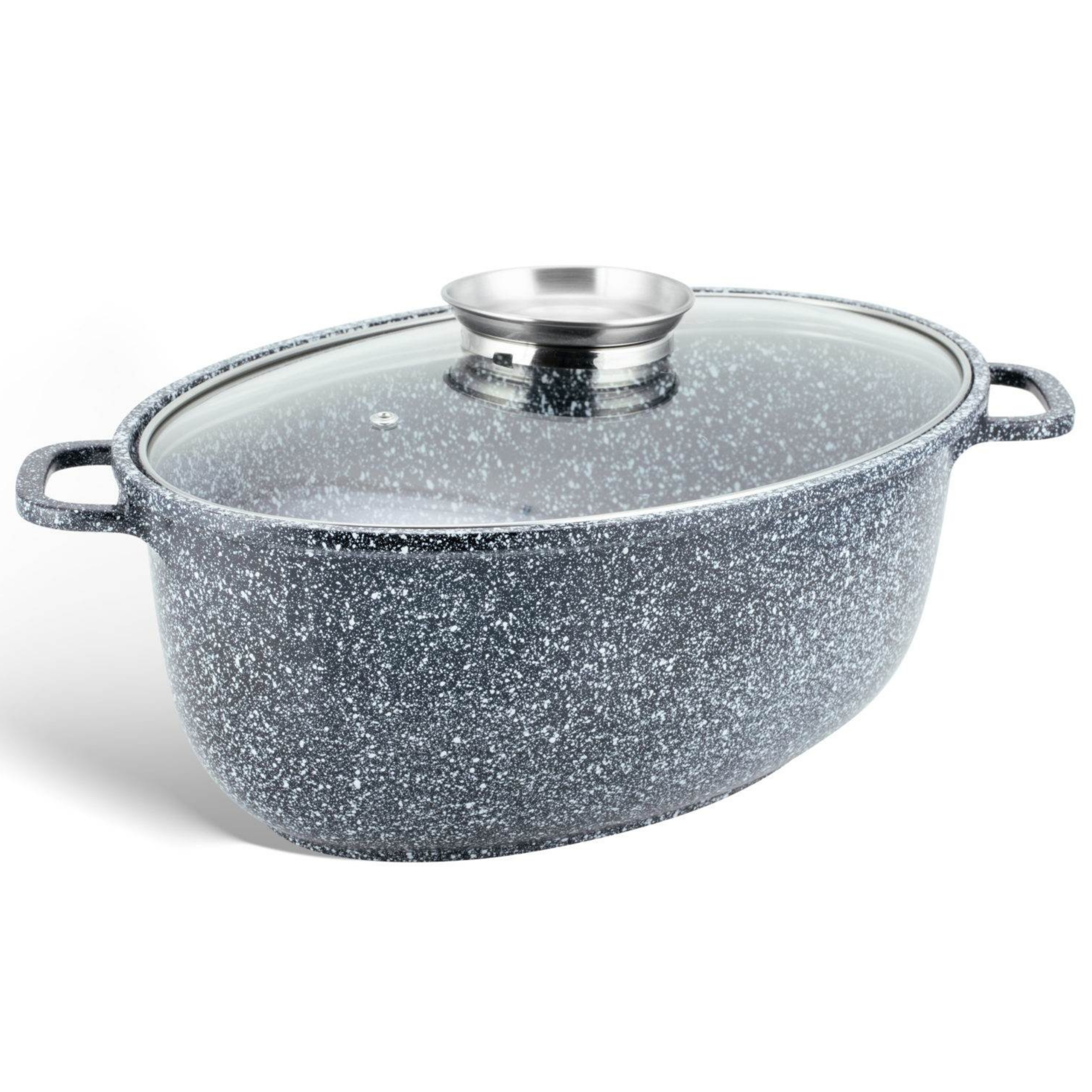 DIDELĖ skrudinimo skarda EDENBERG GOOSE NELIMPANČIUS MARMURO AROMATAS 38cm 8.0L