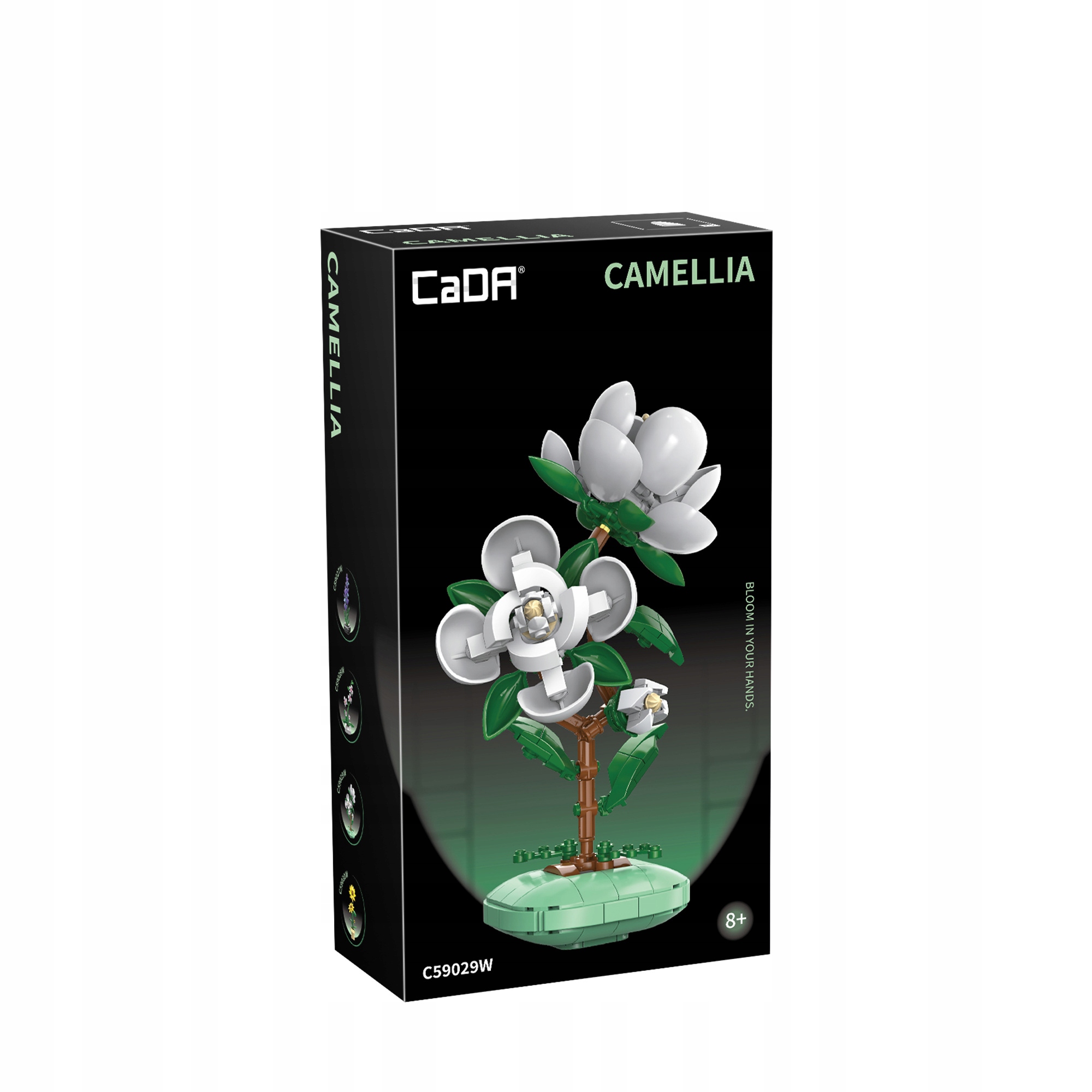 CaDA Floral Art Camellia gėlė vazone 301 el C59029 statybiniai blokeliai