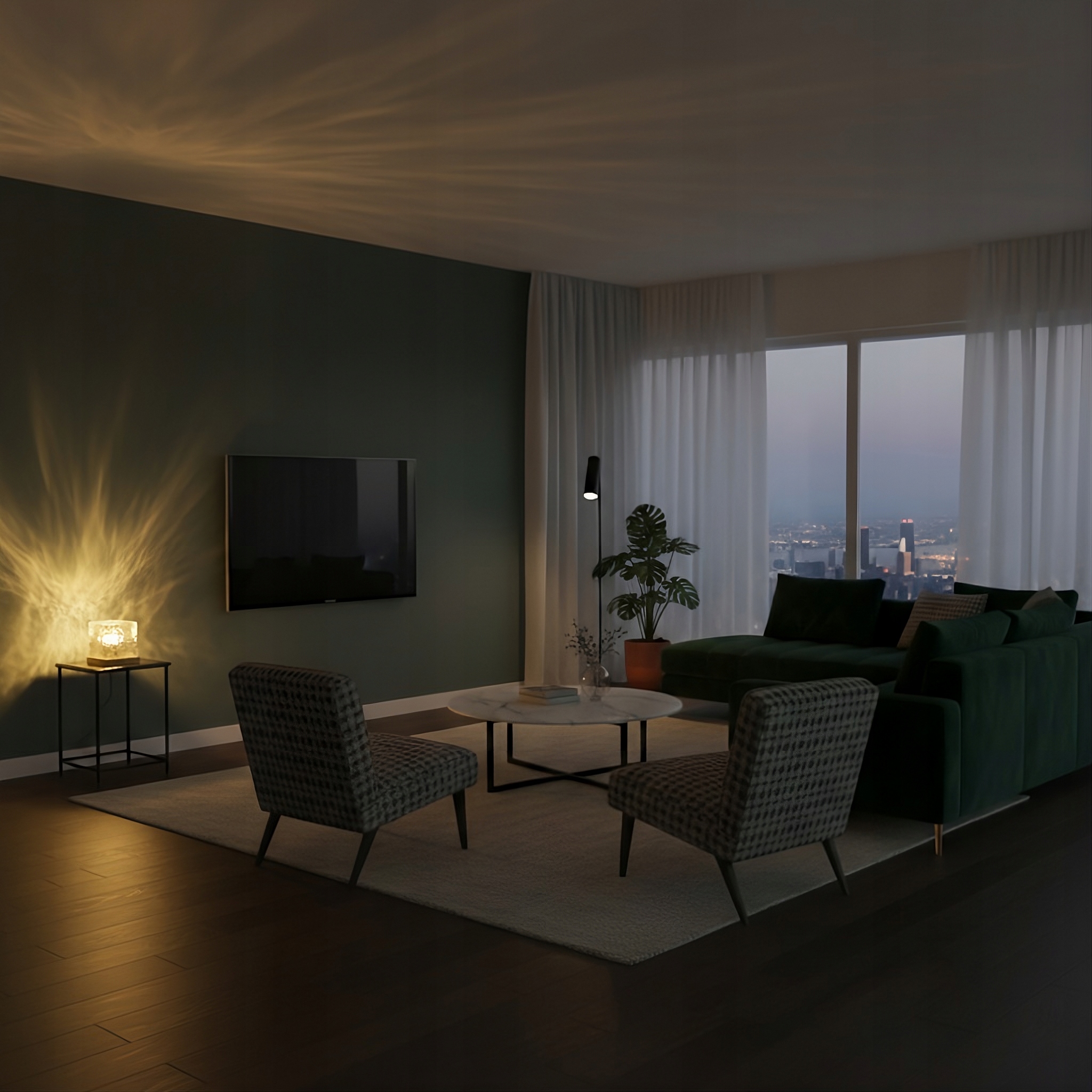 Ledlumen naktinė lempa su vandens bangomis ir RGB LED