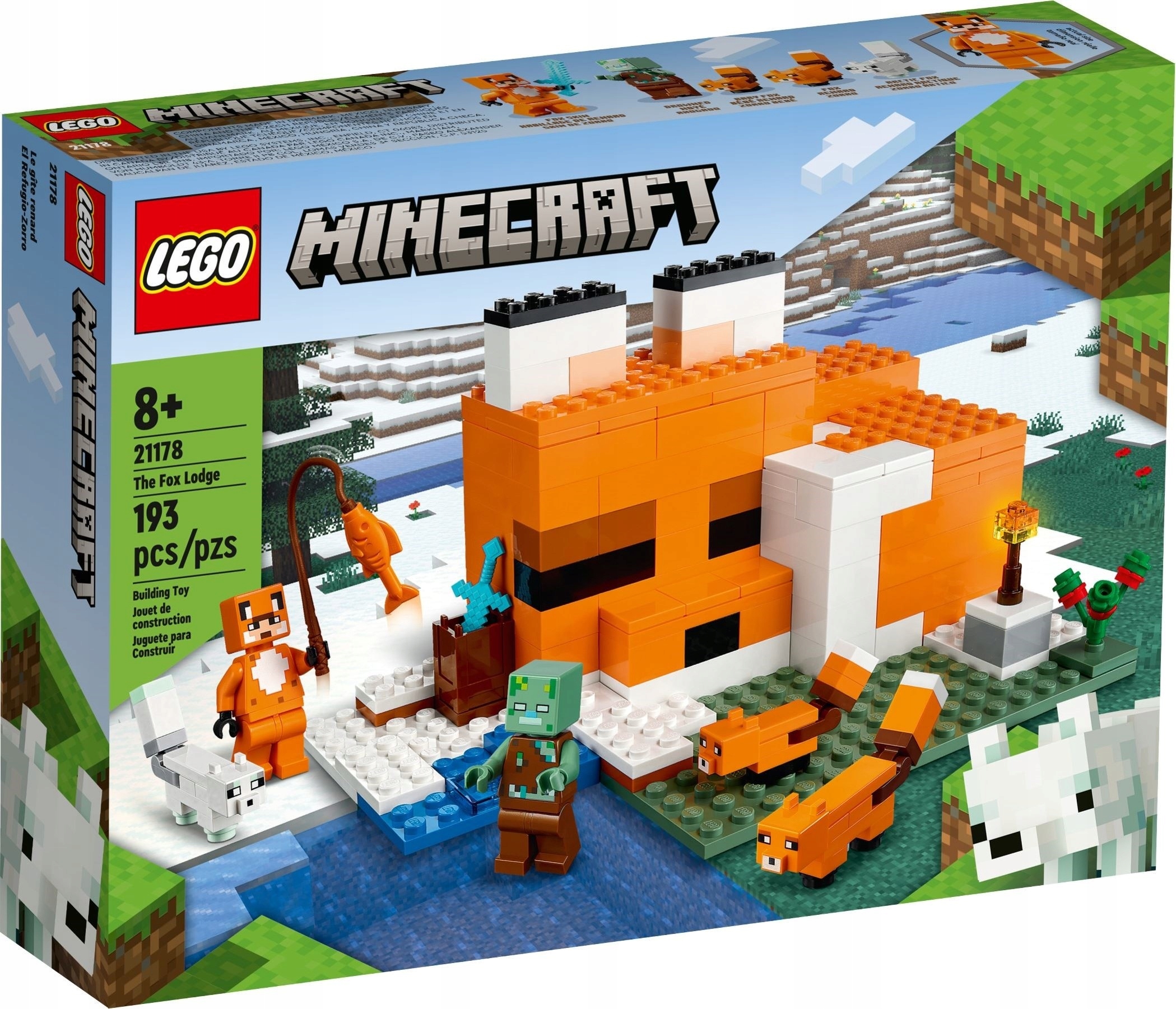 Lego Minecraft lapės buveinė 21178