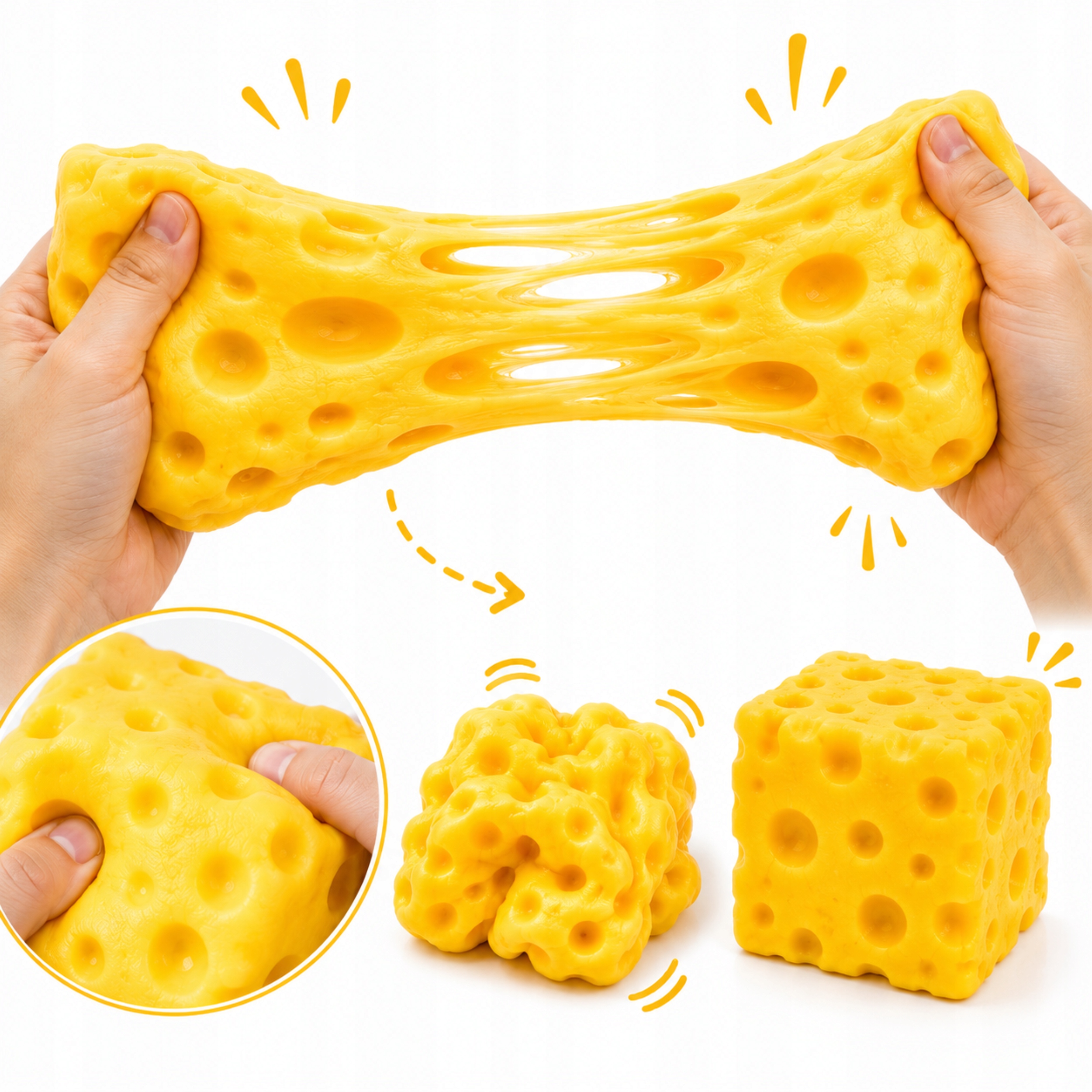 Drobiazgarnia XXL antistresinis sūrio gniotek squishy