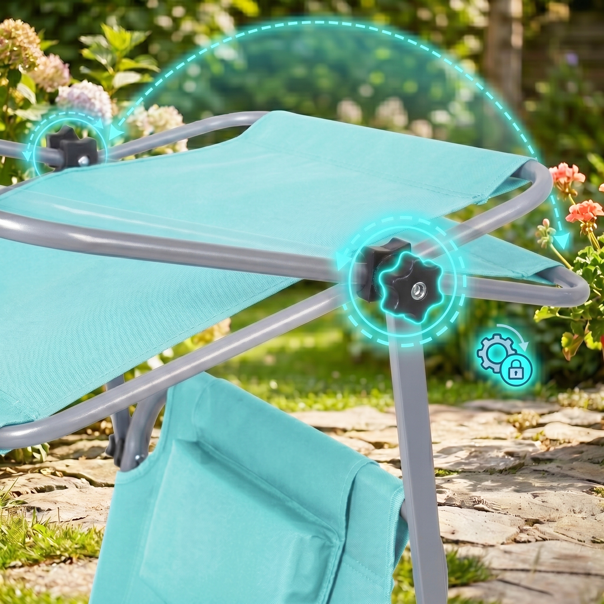 Be-Active.pl sulankstytas plažinis gultas su tieseniniu