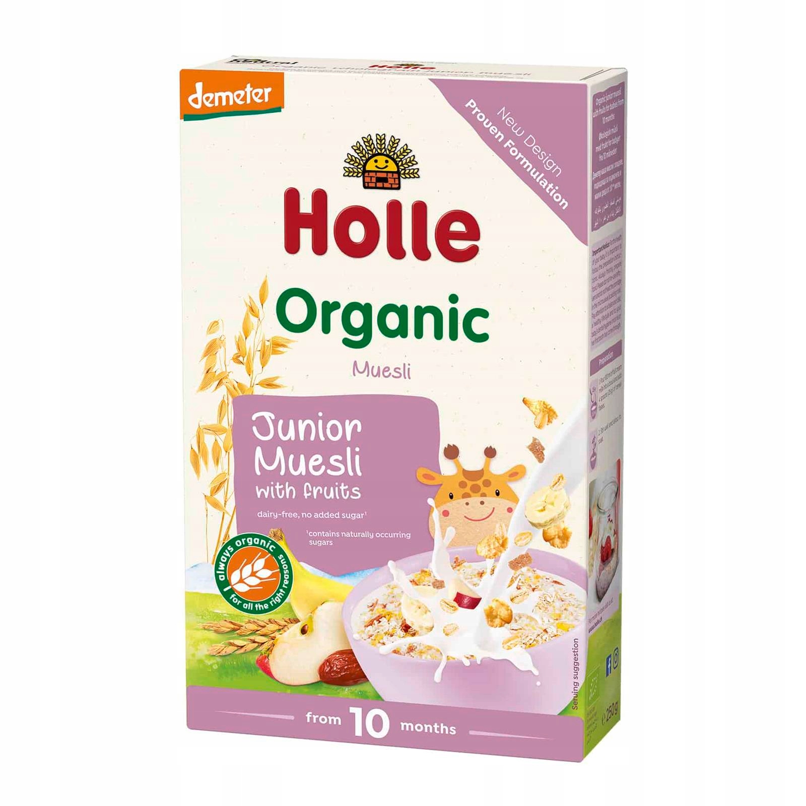 Holle Junior Multigrain muslis su vaisiais po 10 mėnesio, 250g