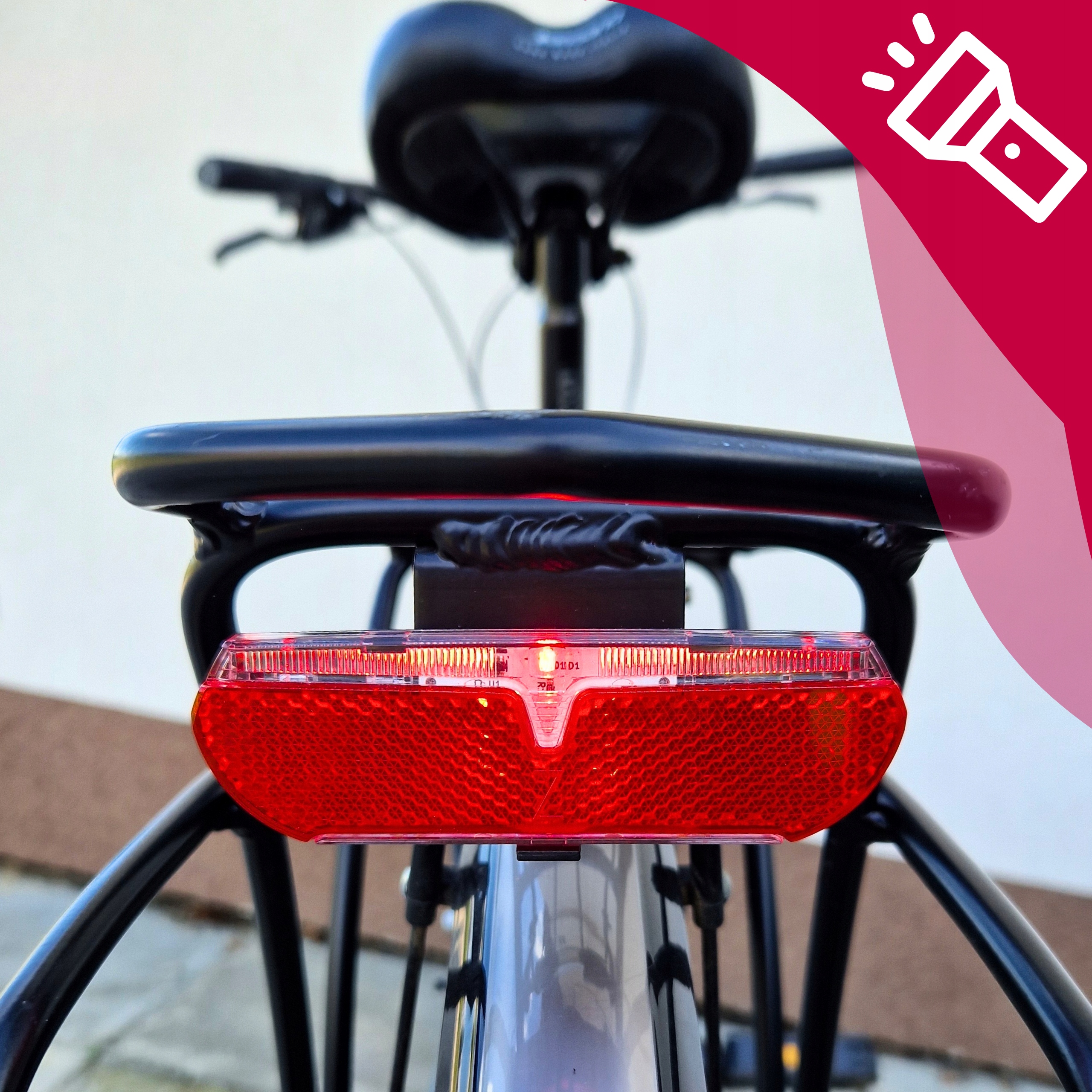 LED GALINIS DVIRAČIO ŽIBINTAS bagažinei SU REFLEKTORIU, GALINGA VELOXO BATERIJA