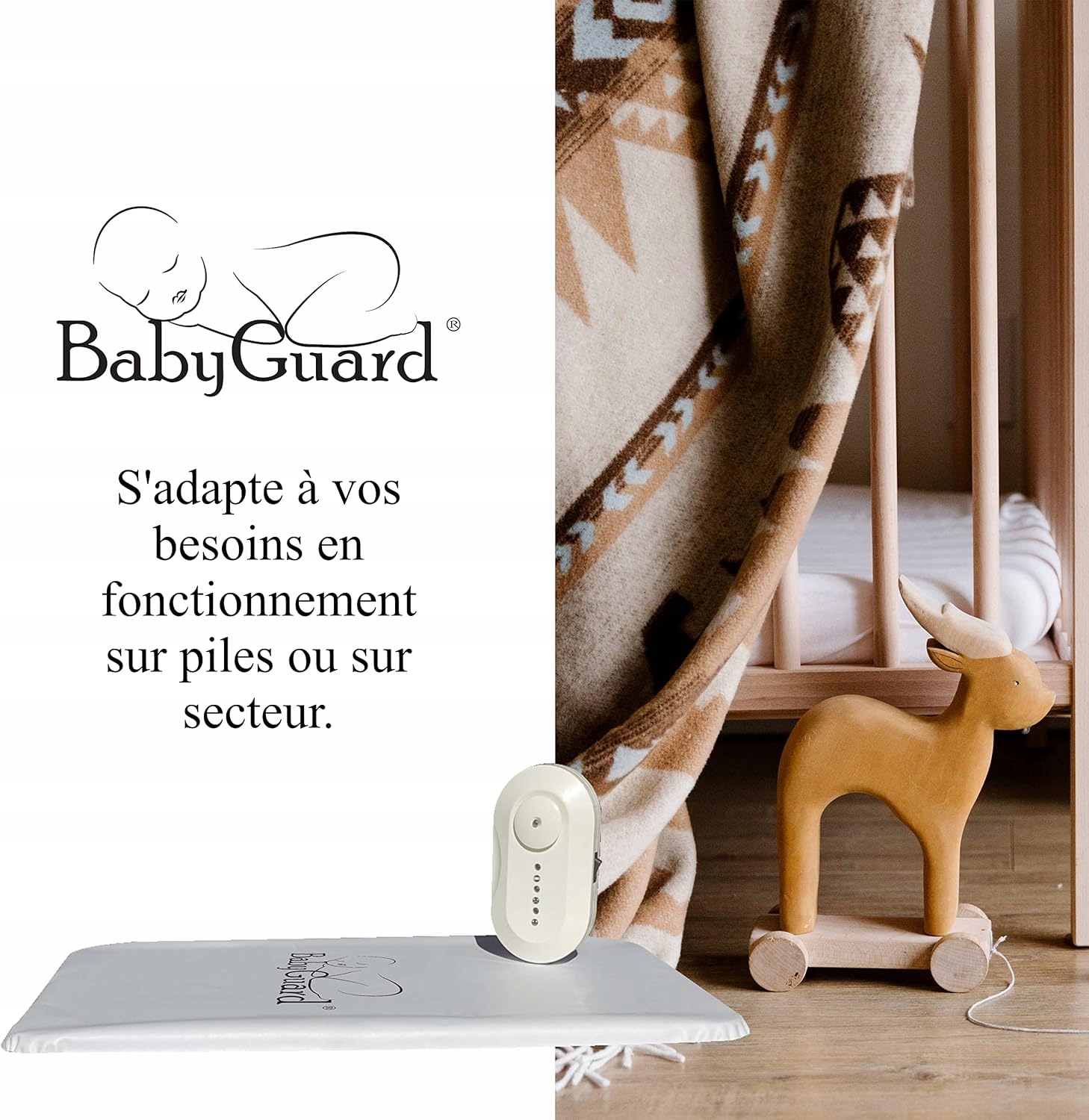 Kudikio kvėpavimo monitorius su Babyguard plokštele